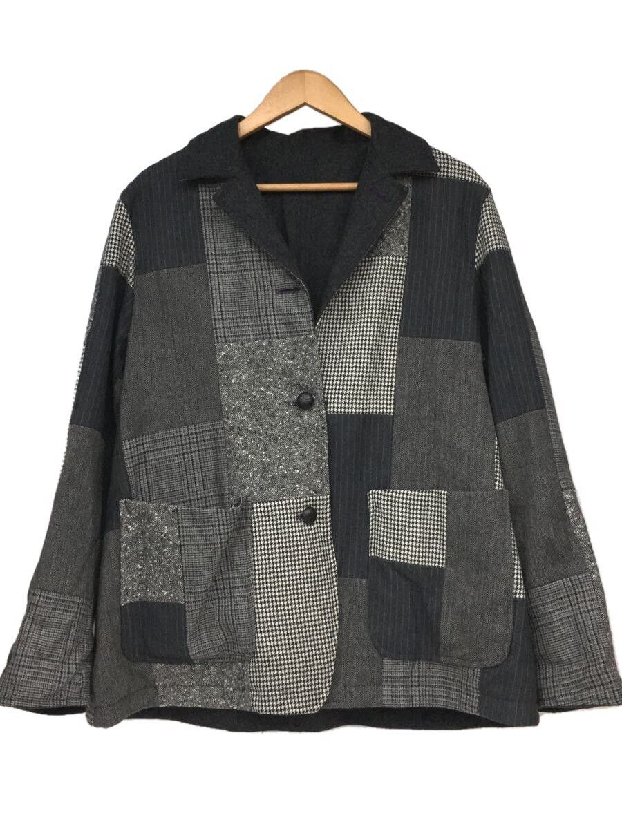 Jacket Gray Wool Patchwork Tailored Reversible