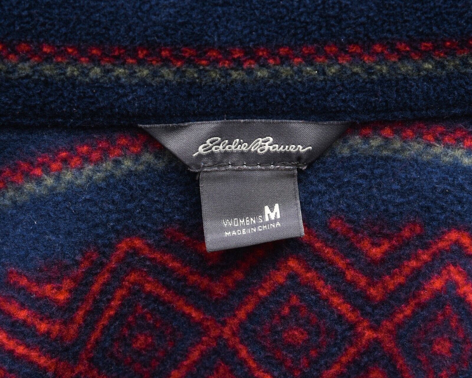 Eddie Bauer × Vintage M Striped Aztec Fleece Jumper Sweatshirt Pullover Sweater Size M / US 6-8 / IT 42-44 - 7 Thumbnail