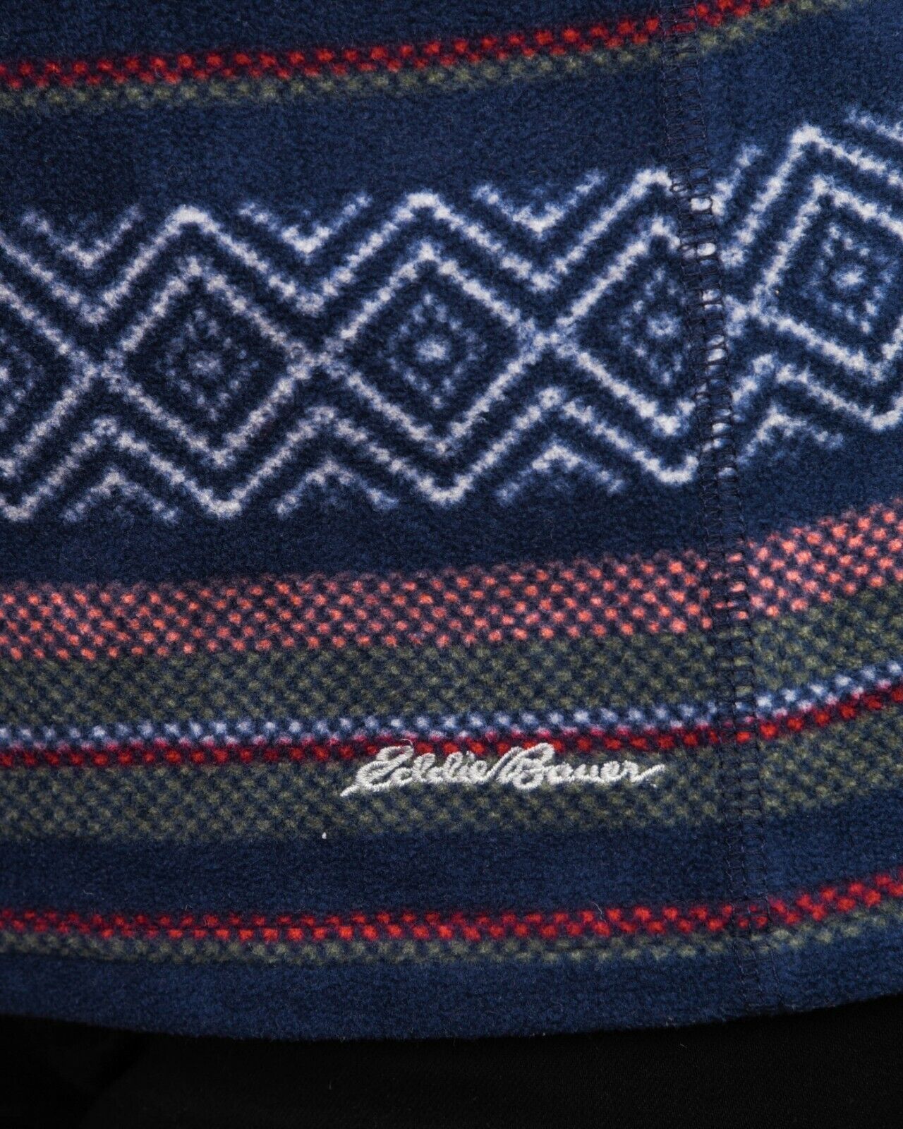 Eddie Bauer × Vintage M Striped Aztec Fleece Jumper Sweatshirt Pullover Sweater Size M / US 6-8 / IT 42-44 - 6 Thumbnail