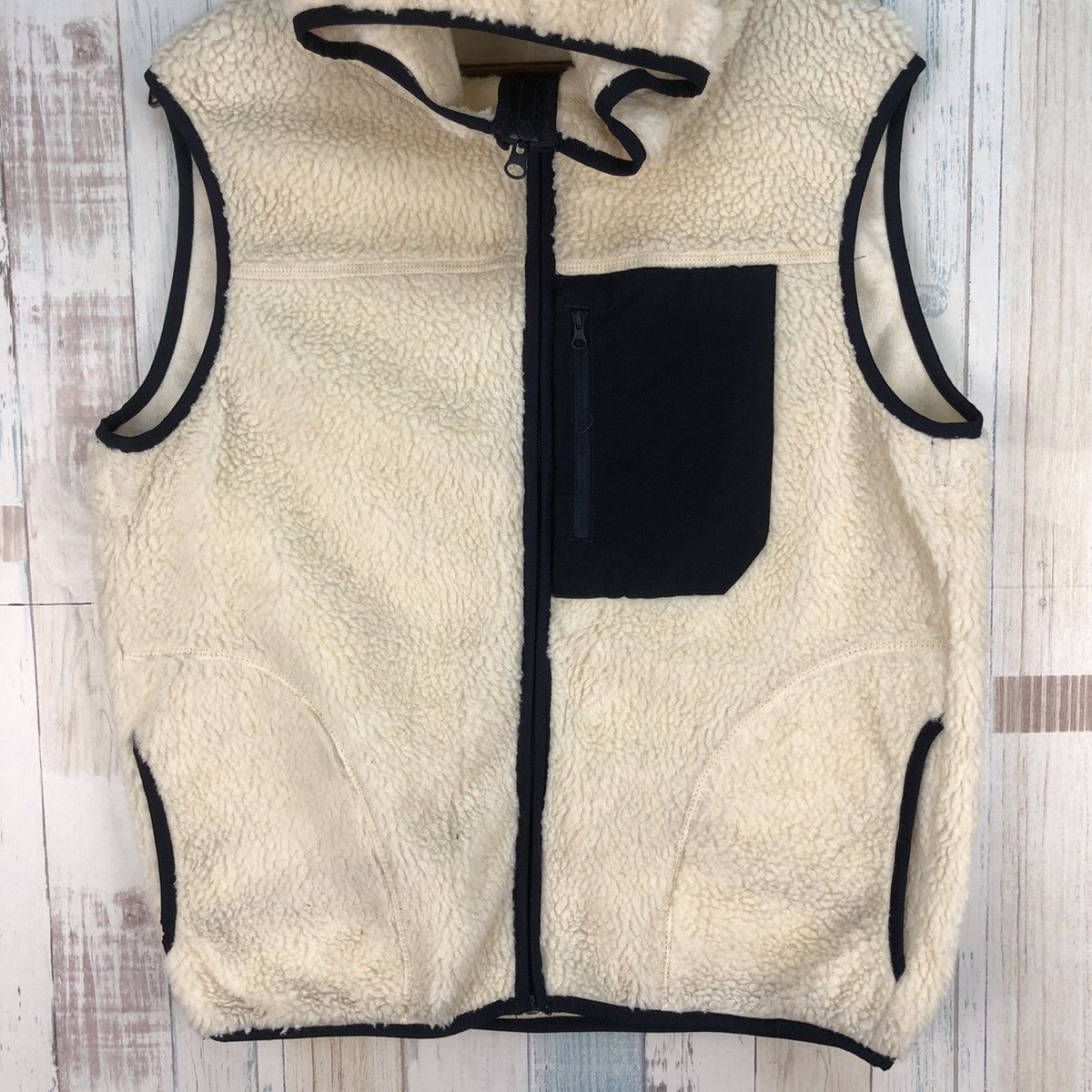 Global Work × Japanese Brand × Vintage Global Work Deep Pile Fleece Sleeveless Hoodie Size US M / EU 48-50 / 2 - 4 Thumbnail