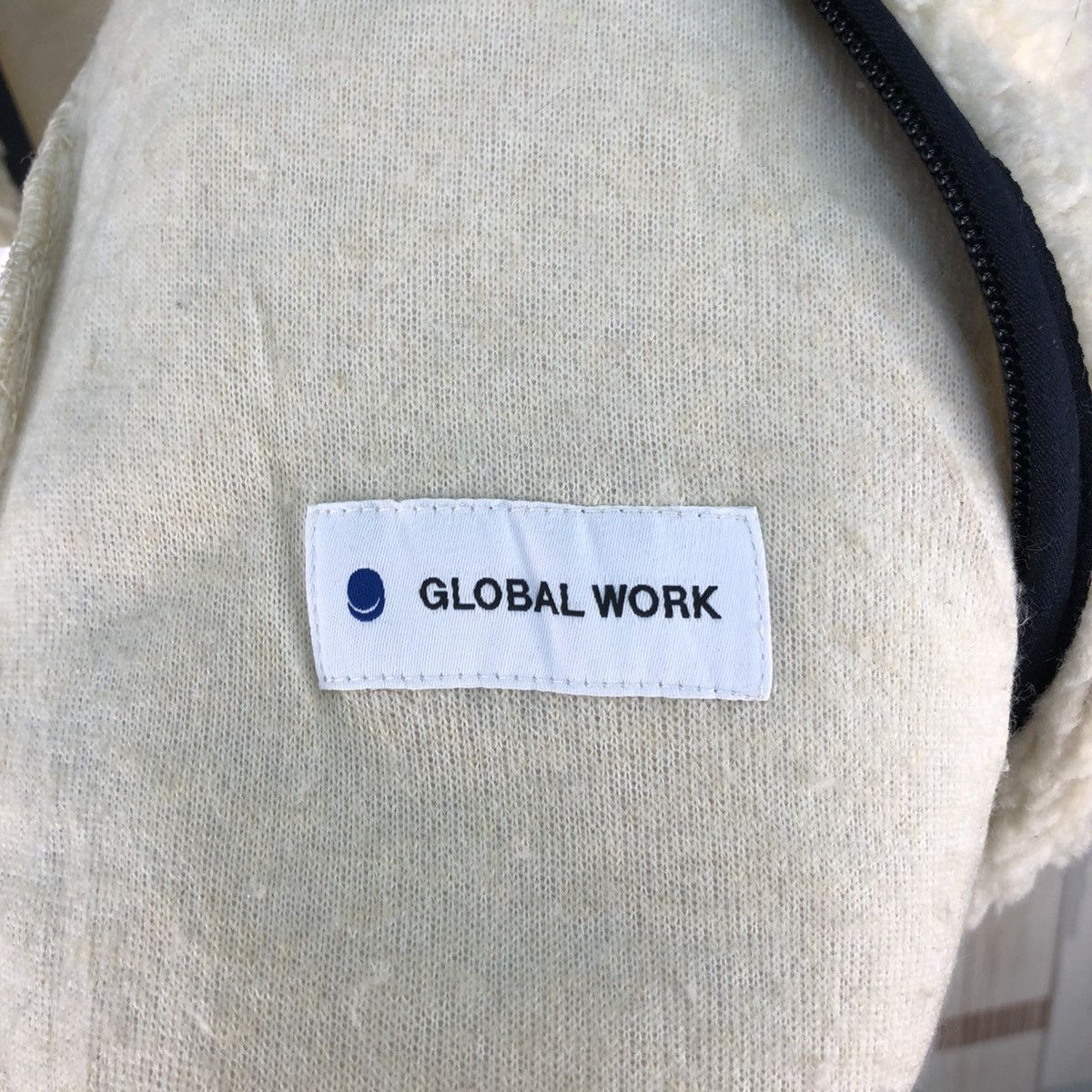 Global Work × Japanese Brand × Vintage Global Work Deep Pile Fleece Sleeveless Hoodie Size US M / EU 48-50 / 2 - 7 Thumbnail