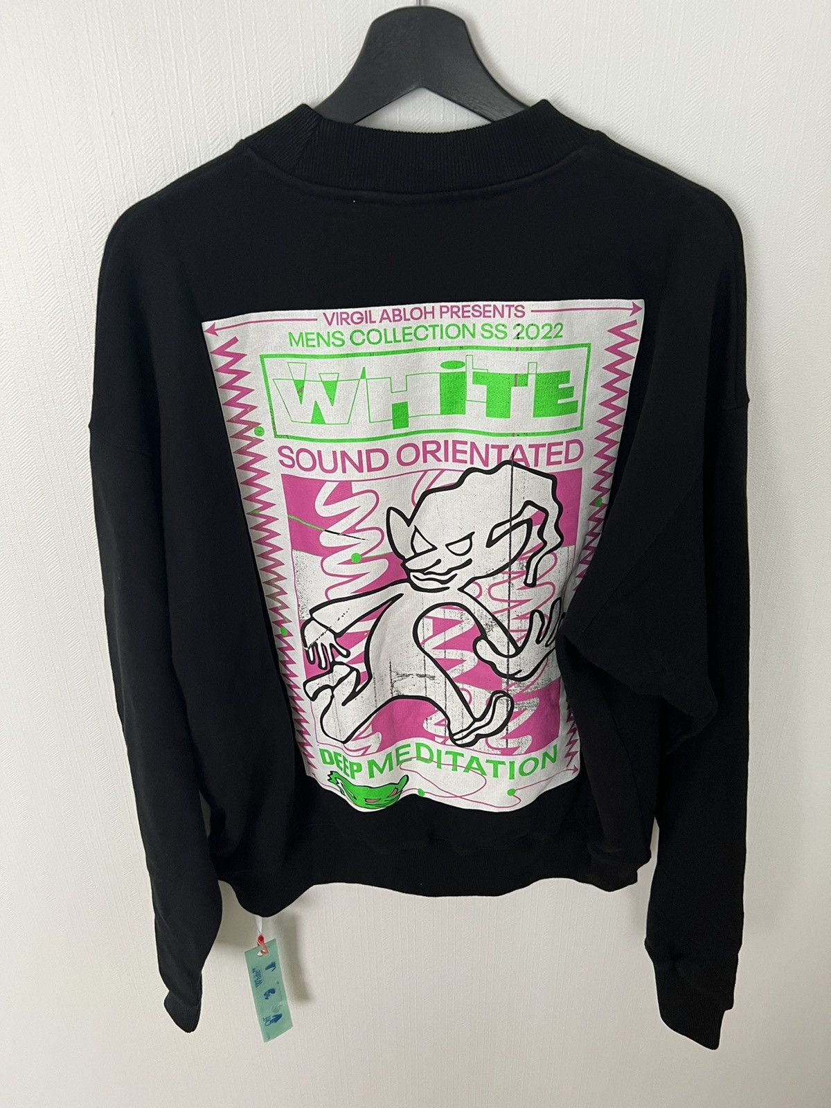 image of Off White Off-White Rave Flyer Skate Crewneck in Black, Men's (Size Small)