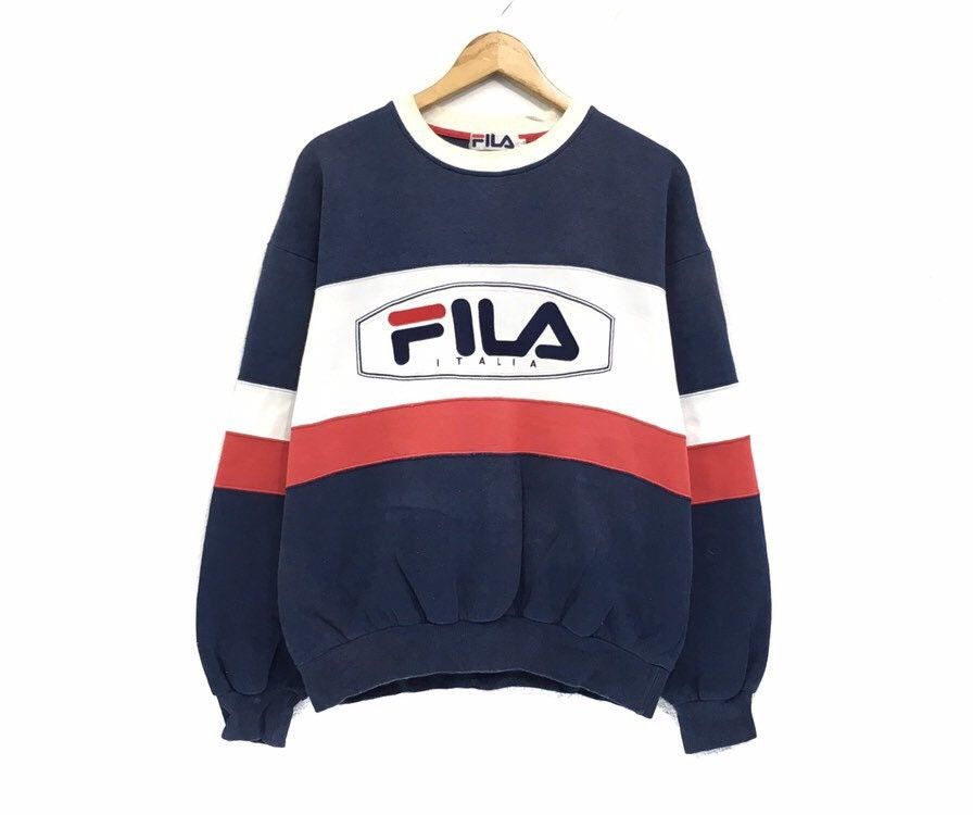 Fila Multicolor Crewneck Sweatshirt Embroidery Big Logo