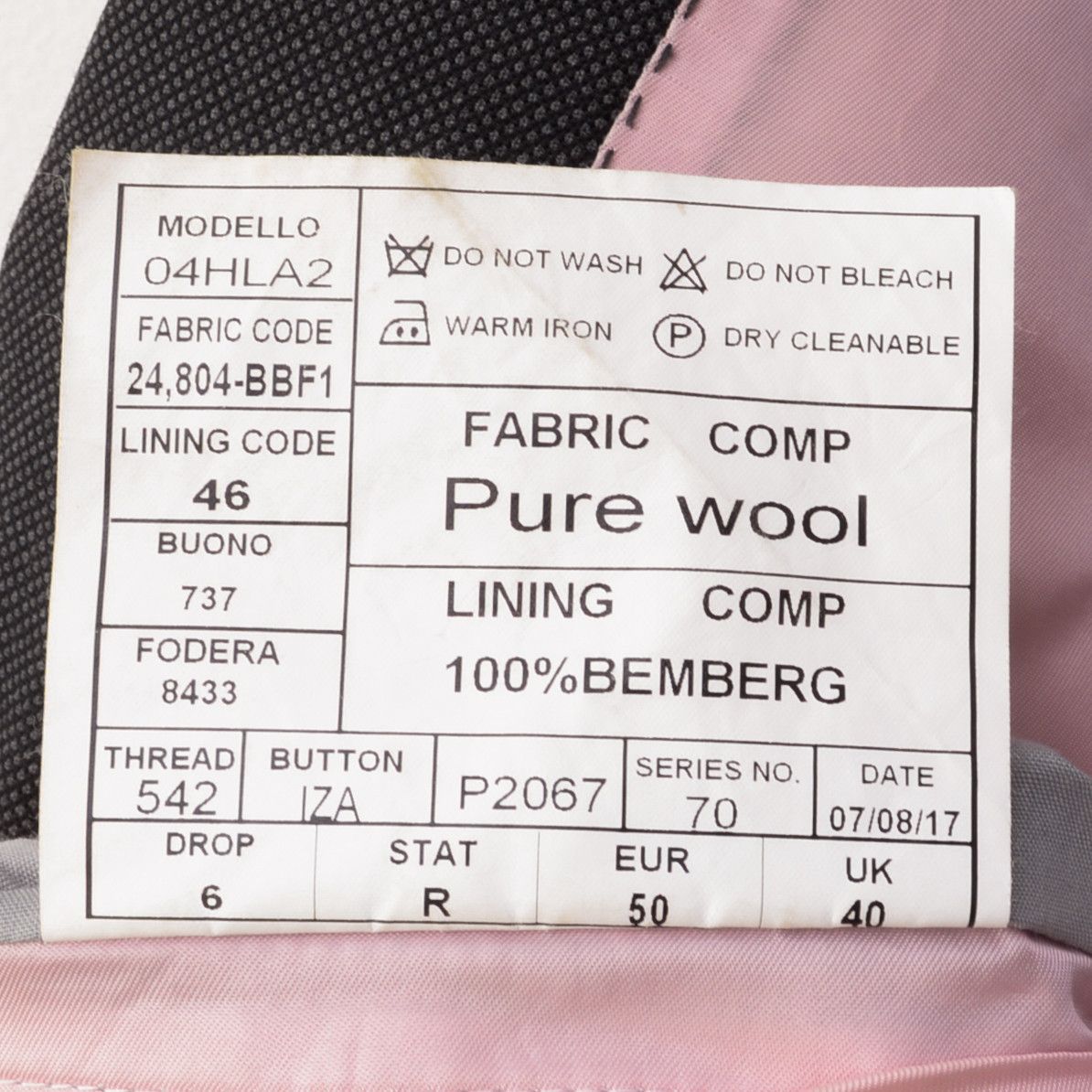 Suitsupply Pure Wool Super 110 UK 40 US Blazer EU 50 Suit Jacket M Coat Size 40R - 9 Thumbnail