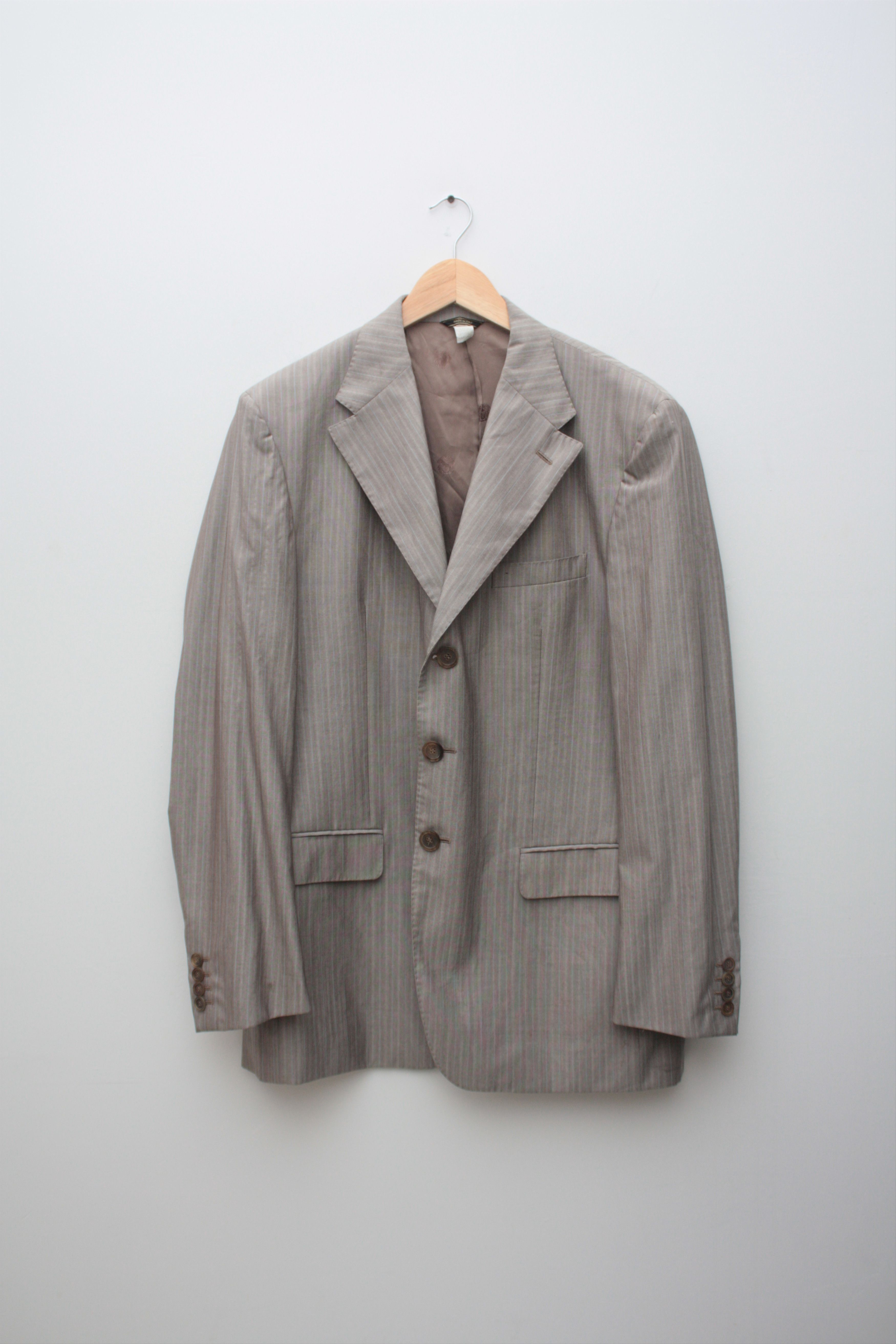Versace Versace Beige/Gray Vintage 3 Buttons Blazer Made In Italy Size 48R - 1 Thumbnail