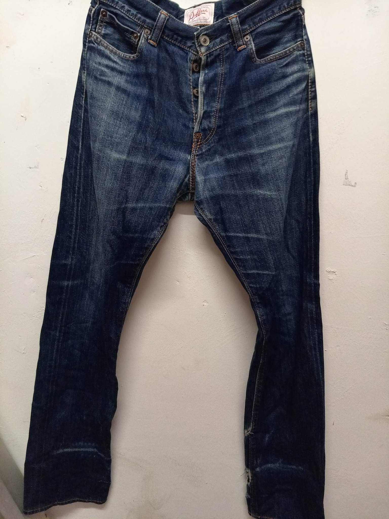 Duffer Japanese buckle back selvedge jeans