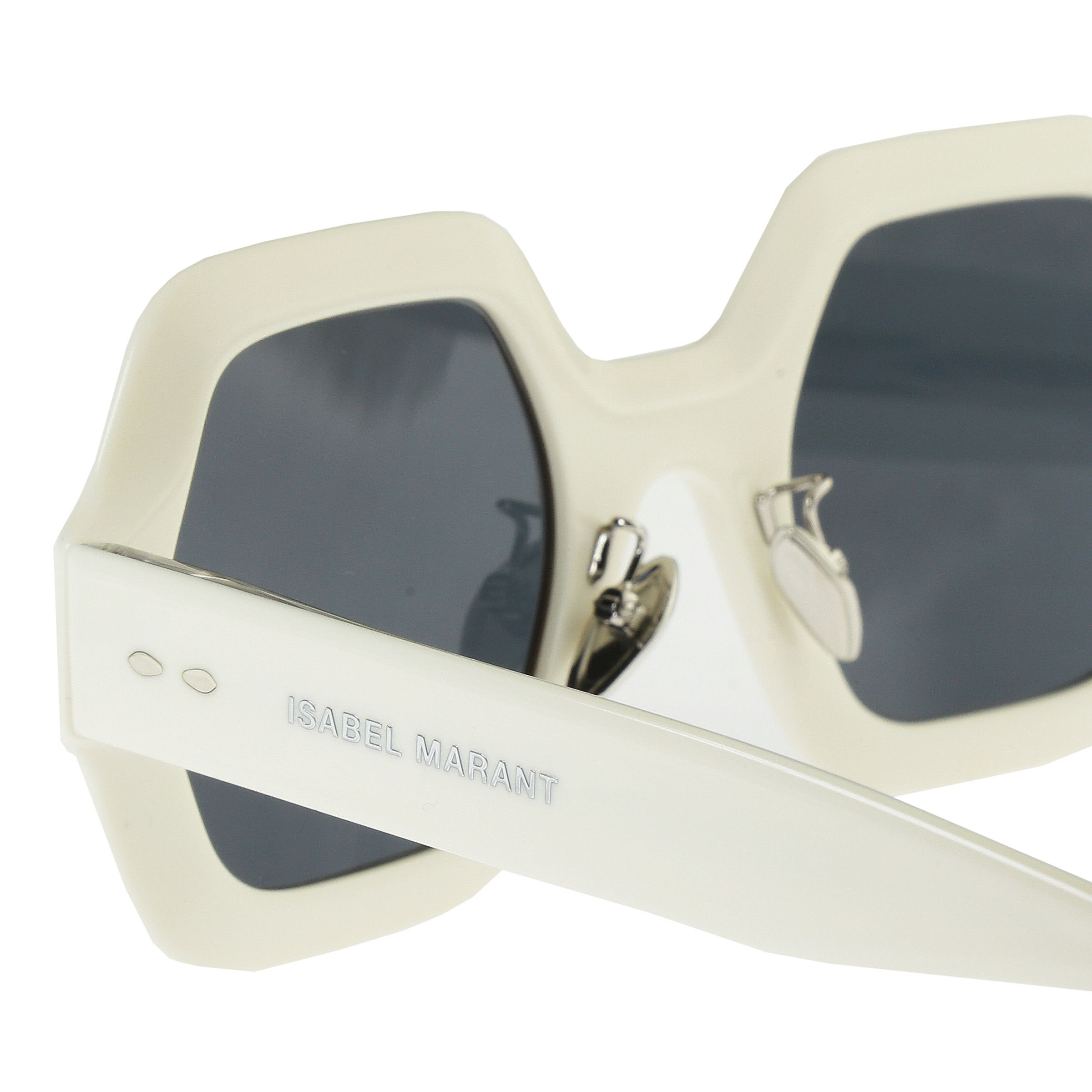 Isabel Marant Isabel Marant Geometric White Plastic Frame Sunglasses Size ONE SIZE - 3 Thumbnail