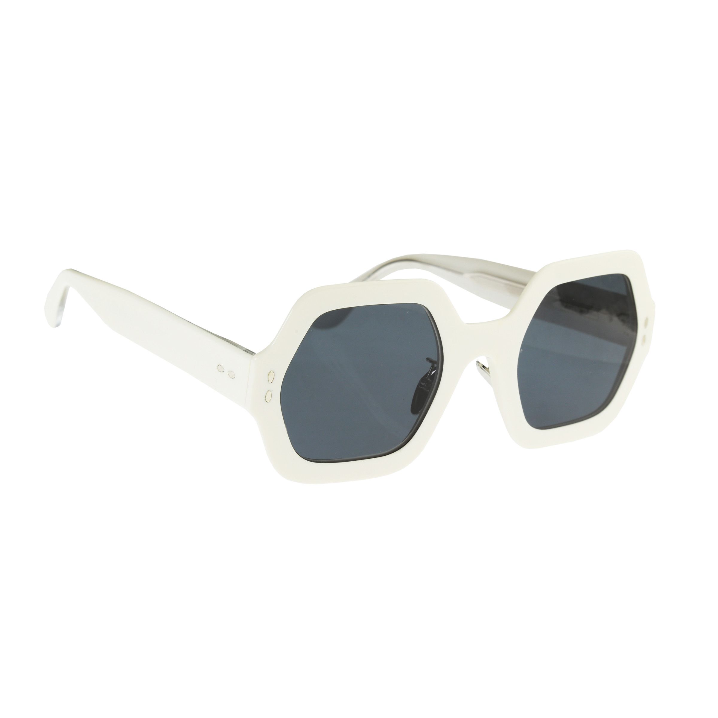 Isabel Marant Isabel Marant Geometric White Plastic Frame Sunglasses Size ONE SIZE - 1 Thumbnail