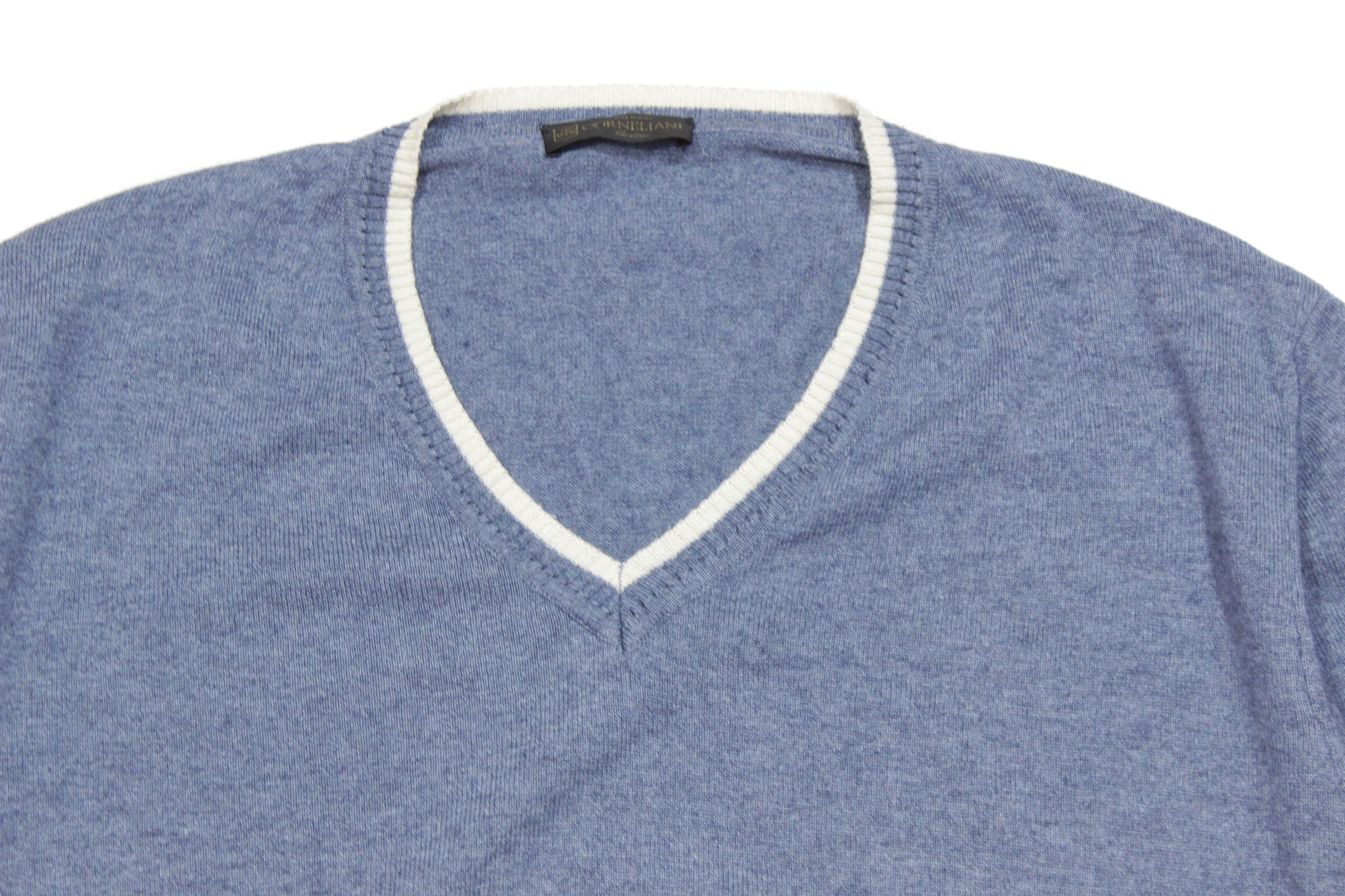 Corneliani Cashmere V Neck Sweater Size US L / EU 52-54 / 3 - 3 Thumbnail