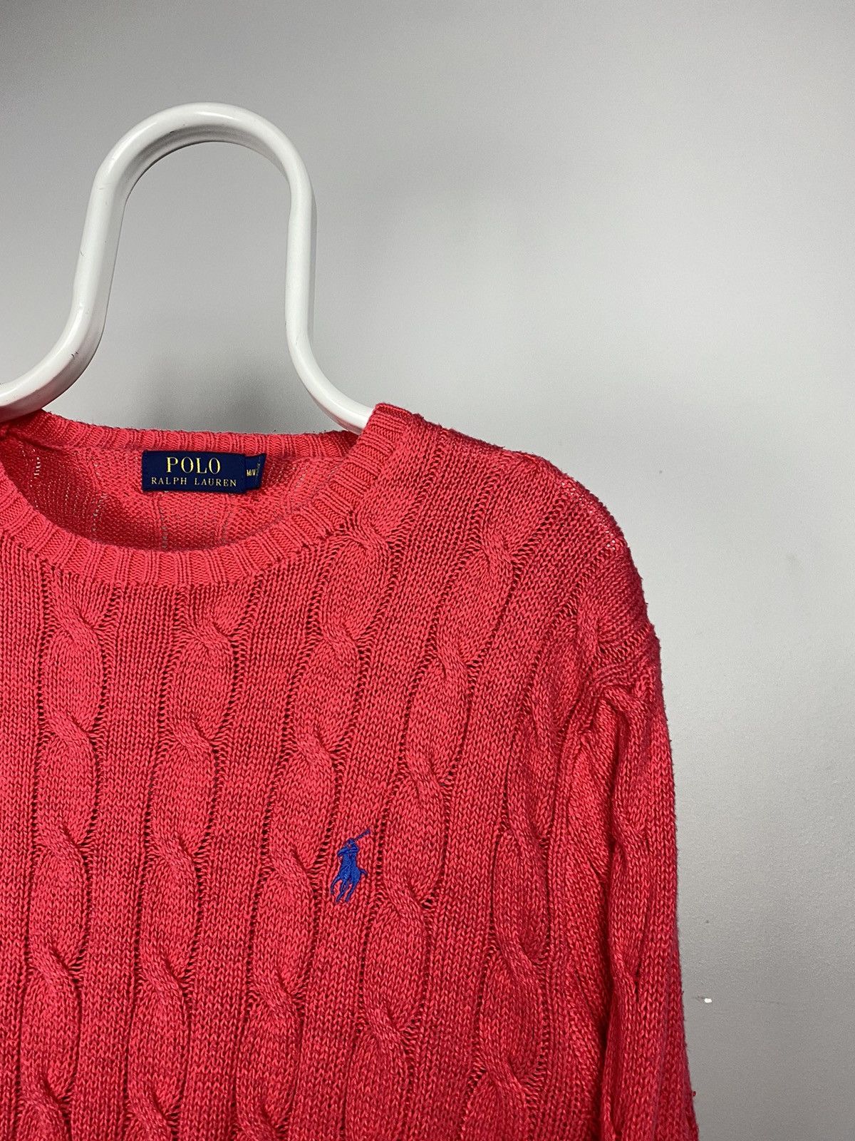 Polo Ralph Lauren × Ralph Lauren × Vintage Polo Ralph Lauren Pink cable knit sweater Size US M / EU 48-50 / 2 - 2 Thumbnail