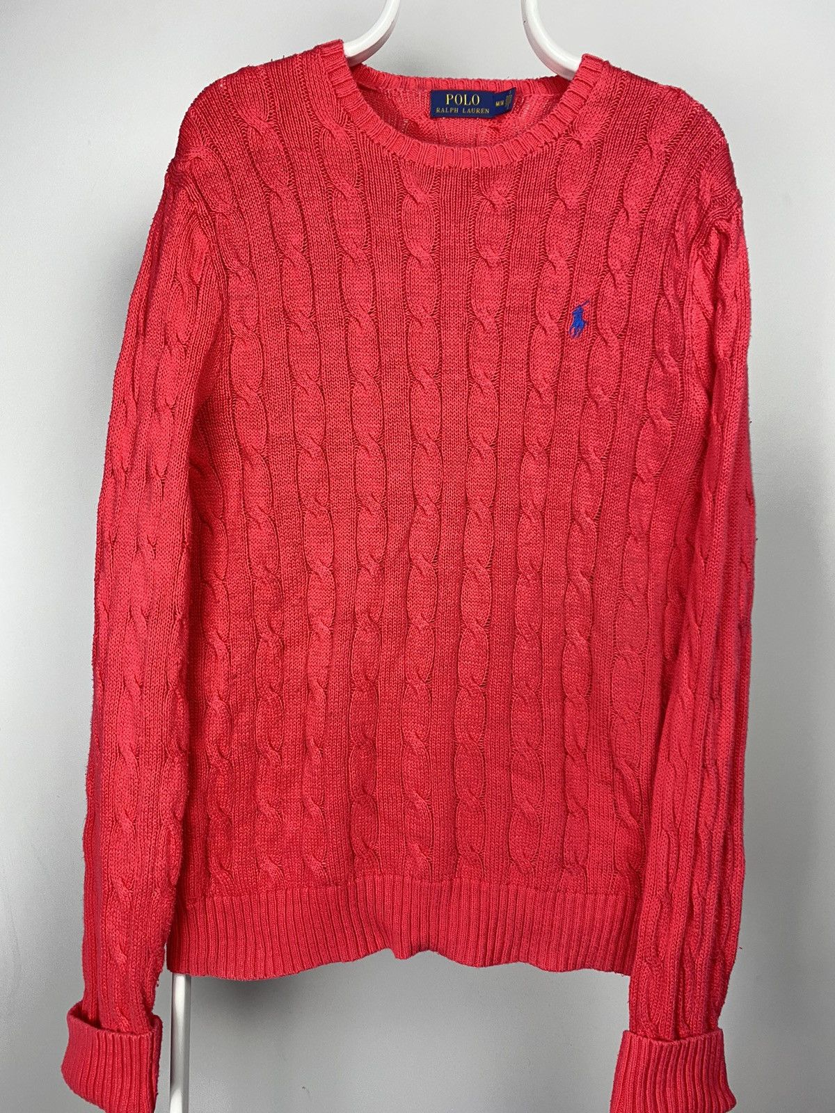 Polo Ralph Lauren × Ralph Lauren × Vintage Polo Ralph Lauren Pink cable knit sweater Size US M / EU 48-50 / 2 - 1 Thumbnail