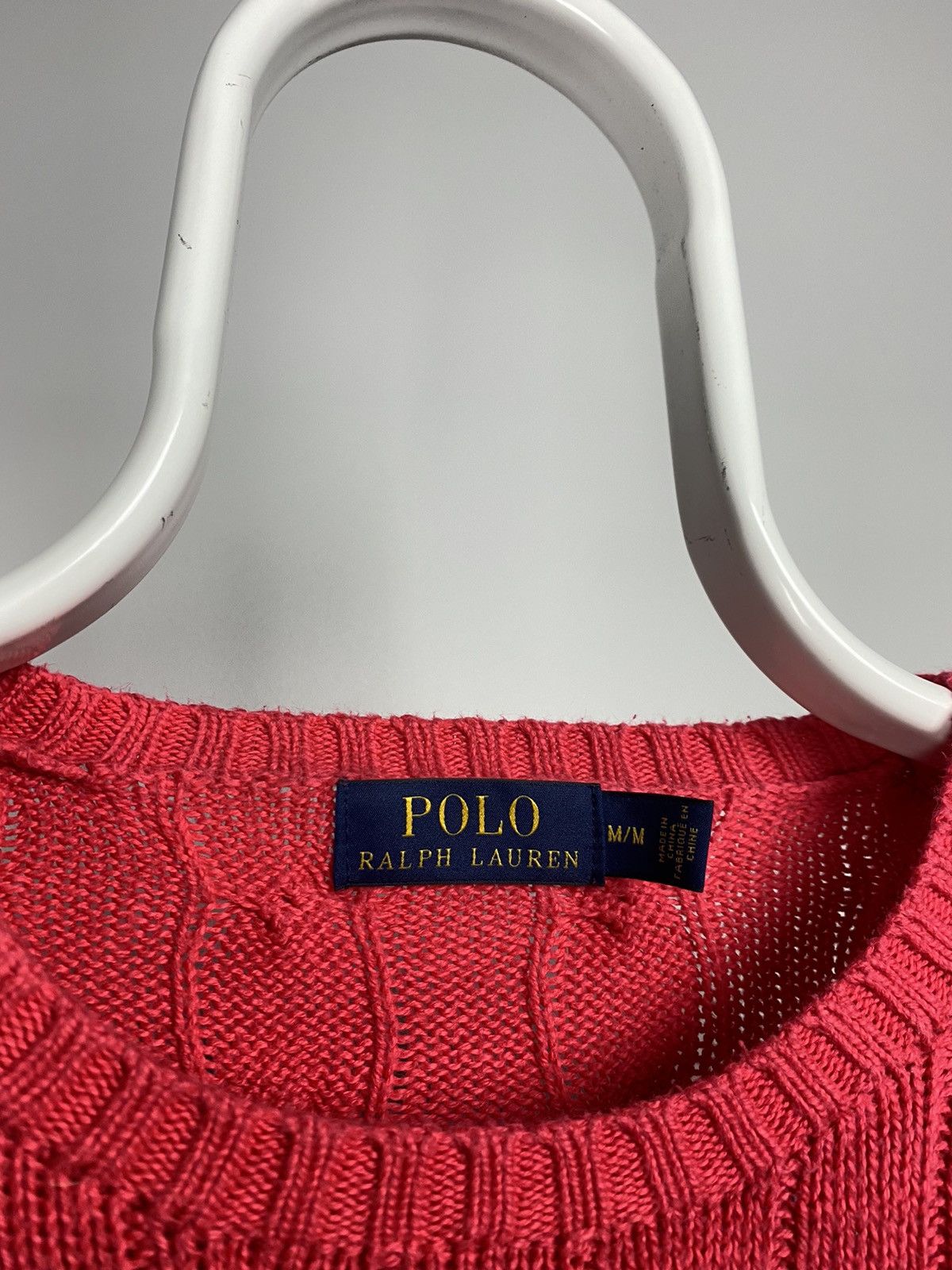 Polo Ralph Lauren × Ralph Lauren × Vintage Polo Ralph Lauren Pink cable knit sweater Size US M / EU 48-50 / 2 - 3 Thumbnail