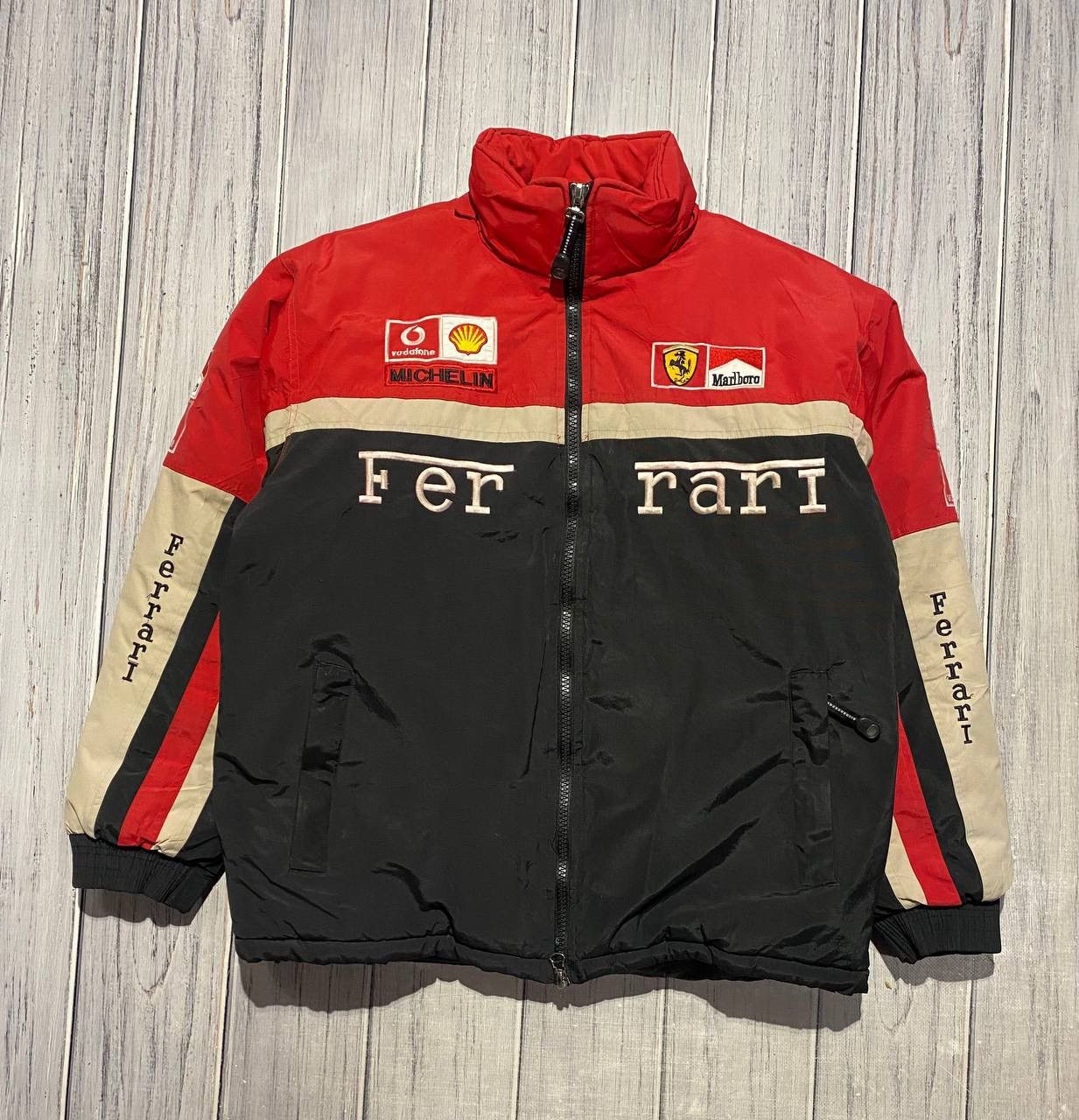 image of Ferrari Marlboro Moto Jacket 90's Michael Schumacher Racing in Red, Men's (Size 2XL)