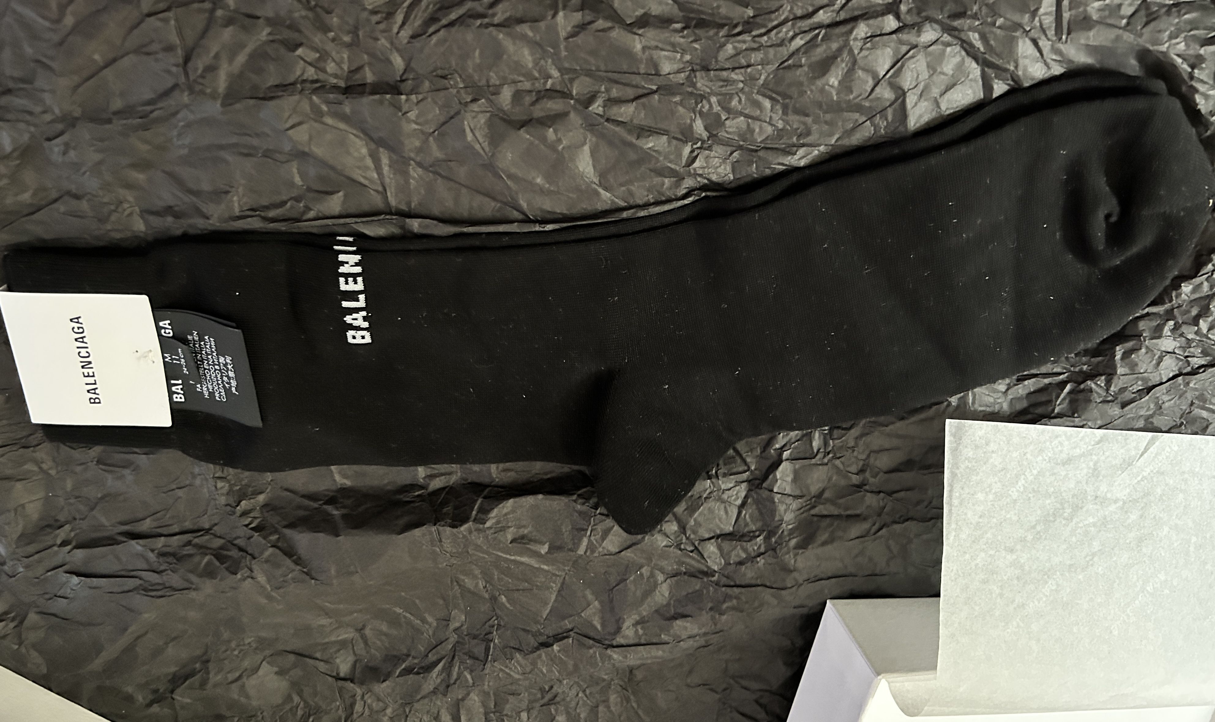 Balenciaga Balenciaga black logo Socks Cotton Size Medium Size ONE SIZE - 5 Thumbnail
