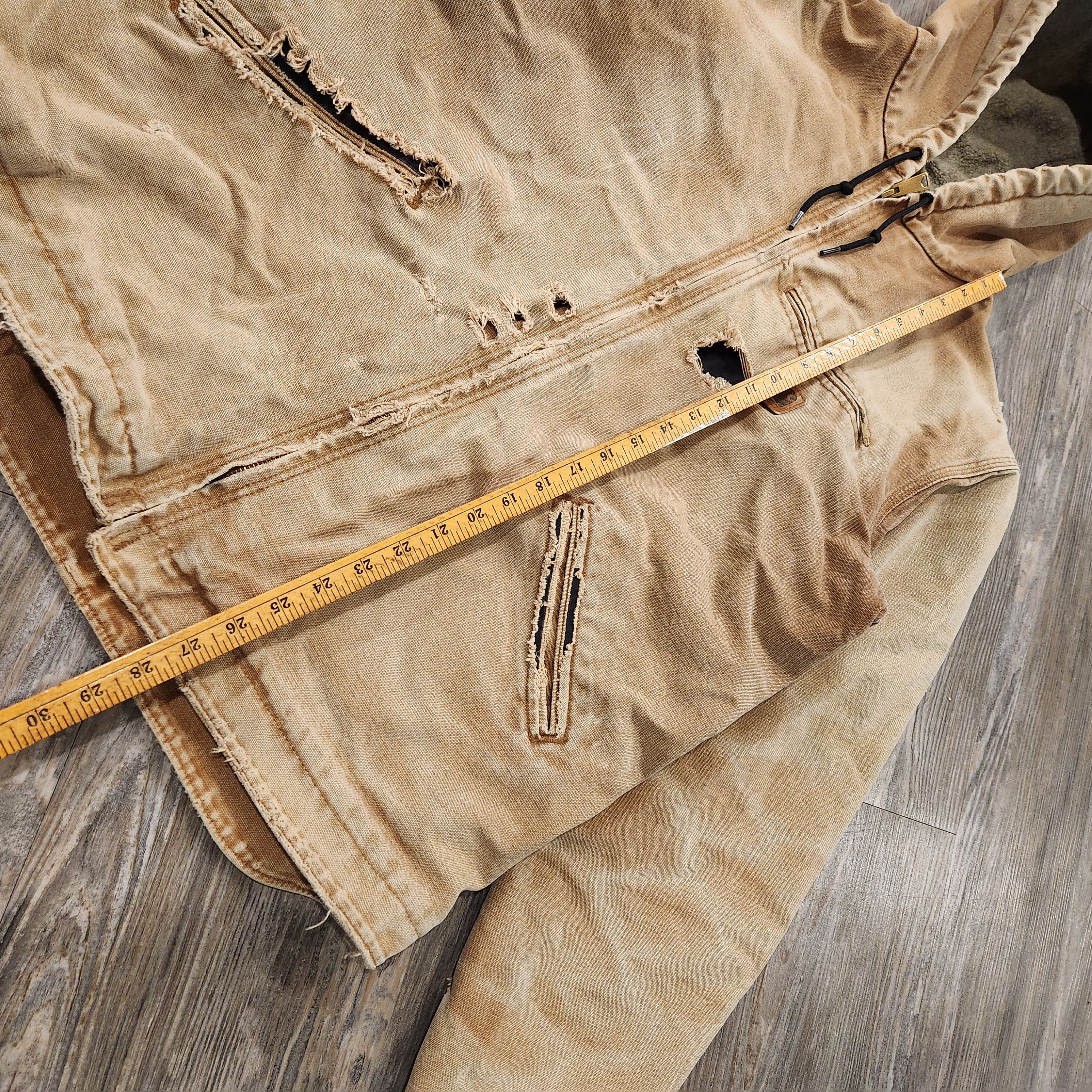Carhartt Vintage Carhartt Detroit hooded sherpa Faded Thrashed jacket Size US L / EU 52-54 / 3 - 11 Thumbnail