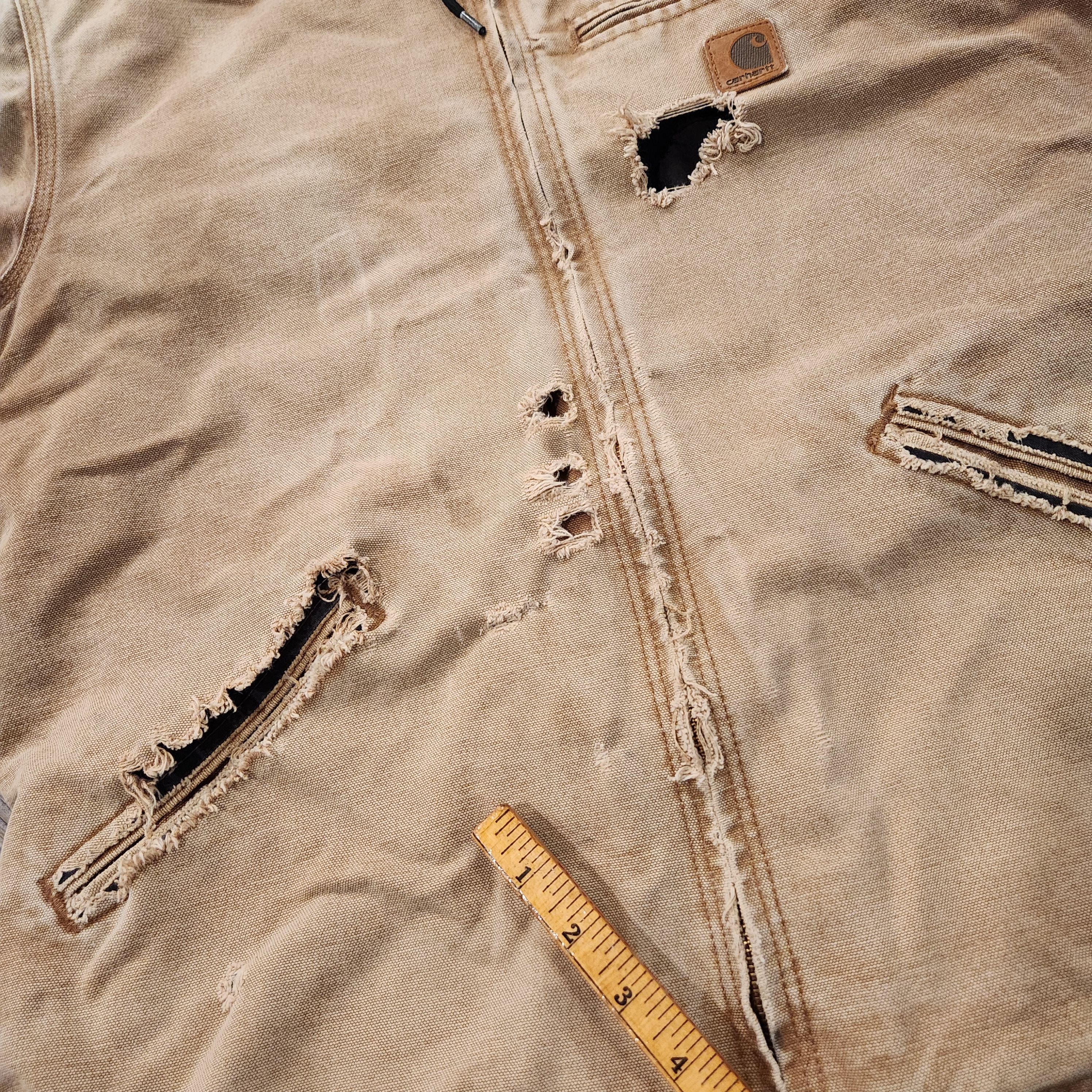 Carhartt Vintage Carhartt Detroit hooded sherpa Faded Thrashed jacket Size US L / EU 52-54 / 3 - 9 Thumbnail