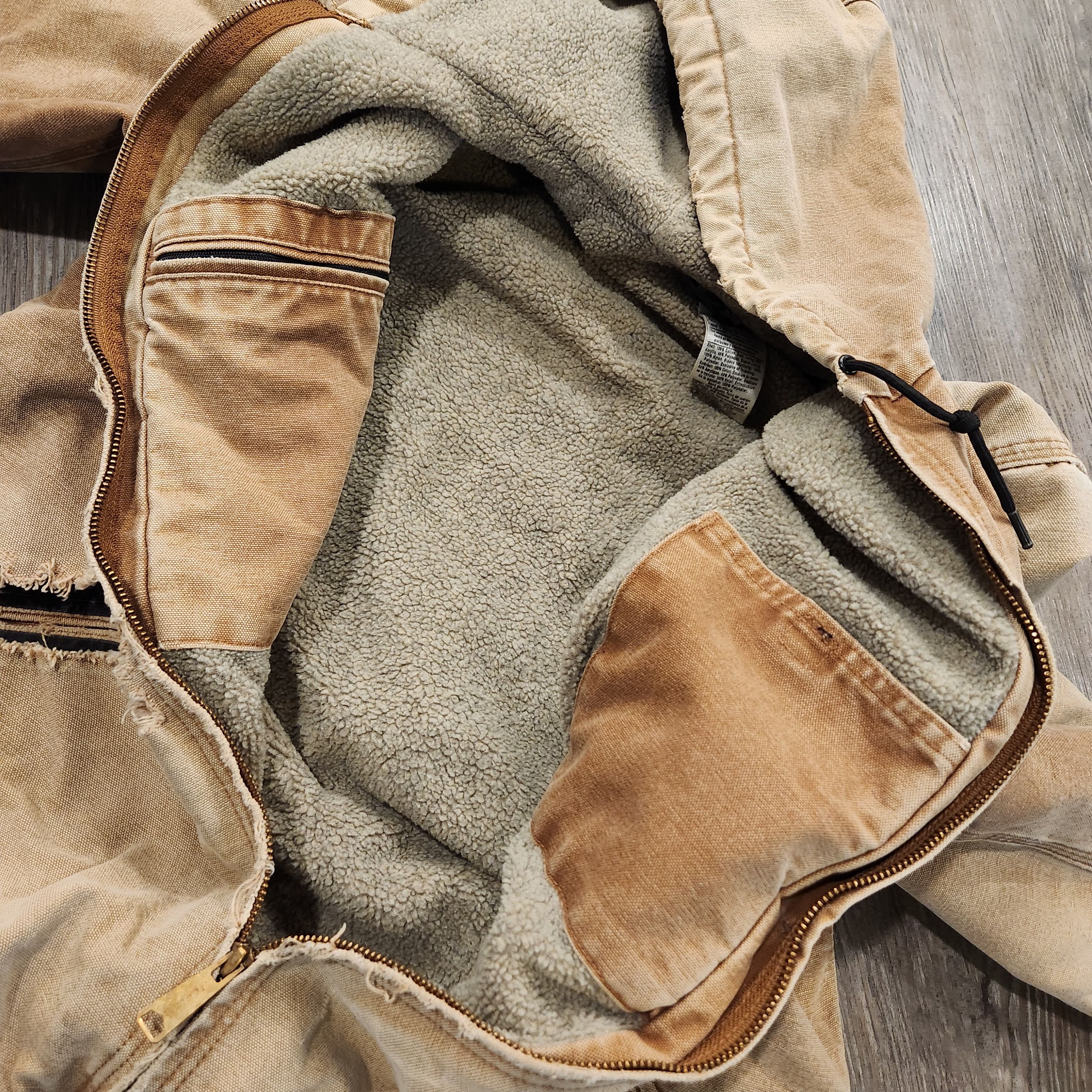 Carhartt Vintage Carhartt Detroit hooded sherpa Faded Thrashed jacket Size US L / EU 52-54 / 3 - 4 Thumbnail