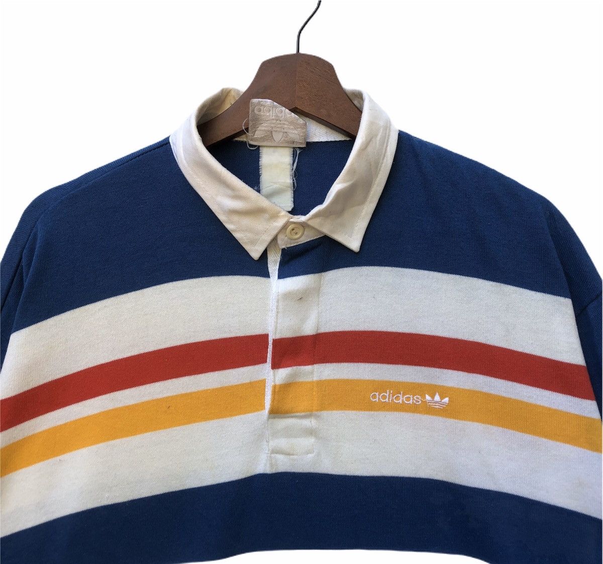 Vintage Vintage Adidas Striped Collar Shirt Size US M / EU 48-50 / 2 - 2 Thumbnail