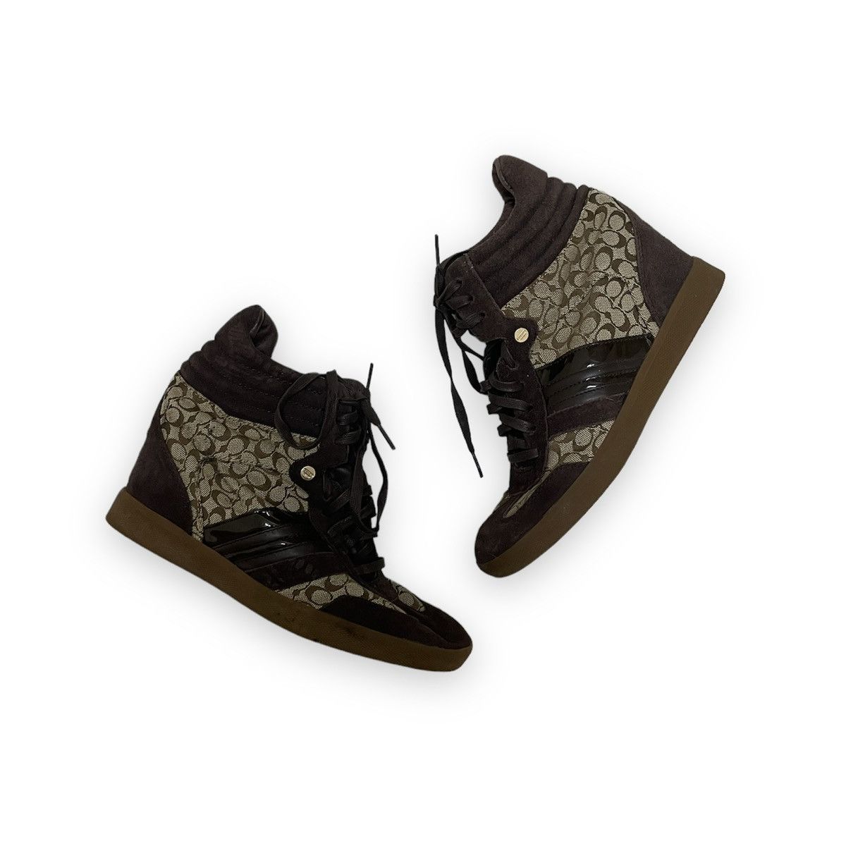 Coach Coach Alexis Fashion Wedge Sneaker Suede Heel Tennis Shoe Size US 6.5 / EU 39-40 - 1 Thumbnail