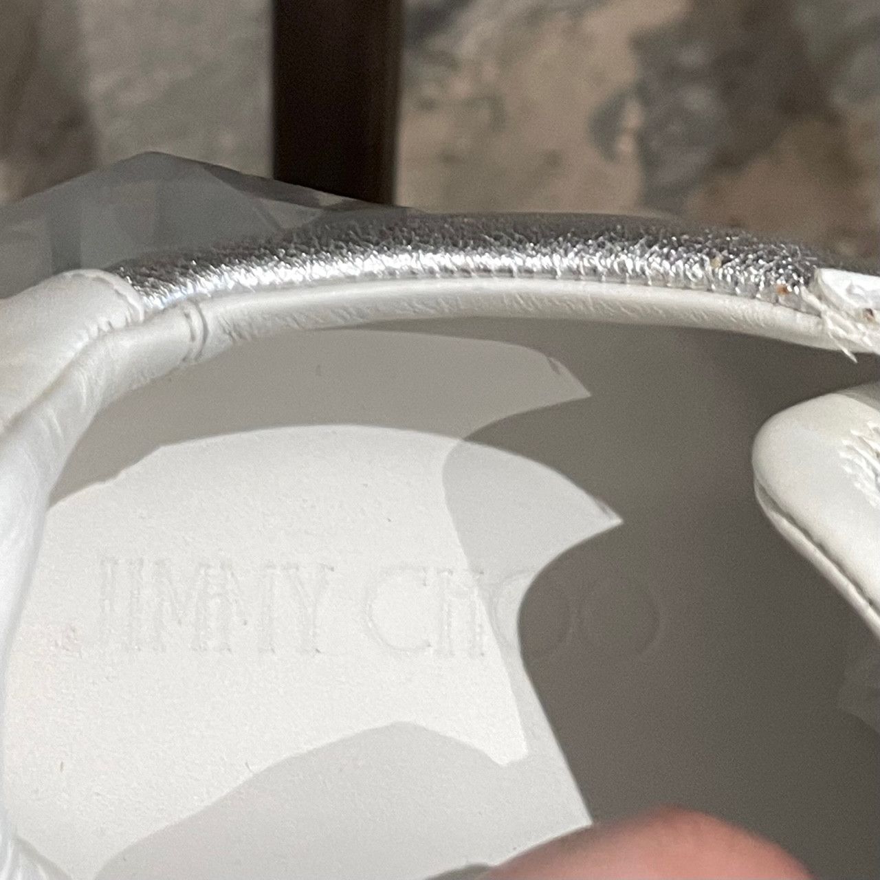 Jimmy Choo Jimmy Choo Silver Metallic White Diamond Oversized Sneakers Size US 7 / IT 37 - 10 Thumbnail