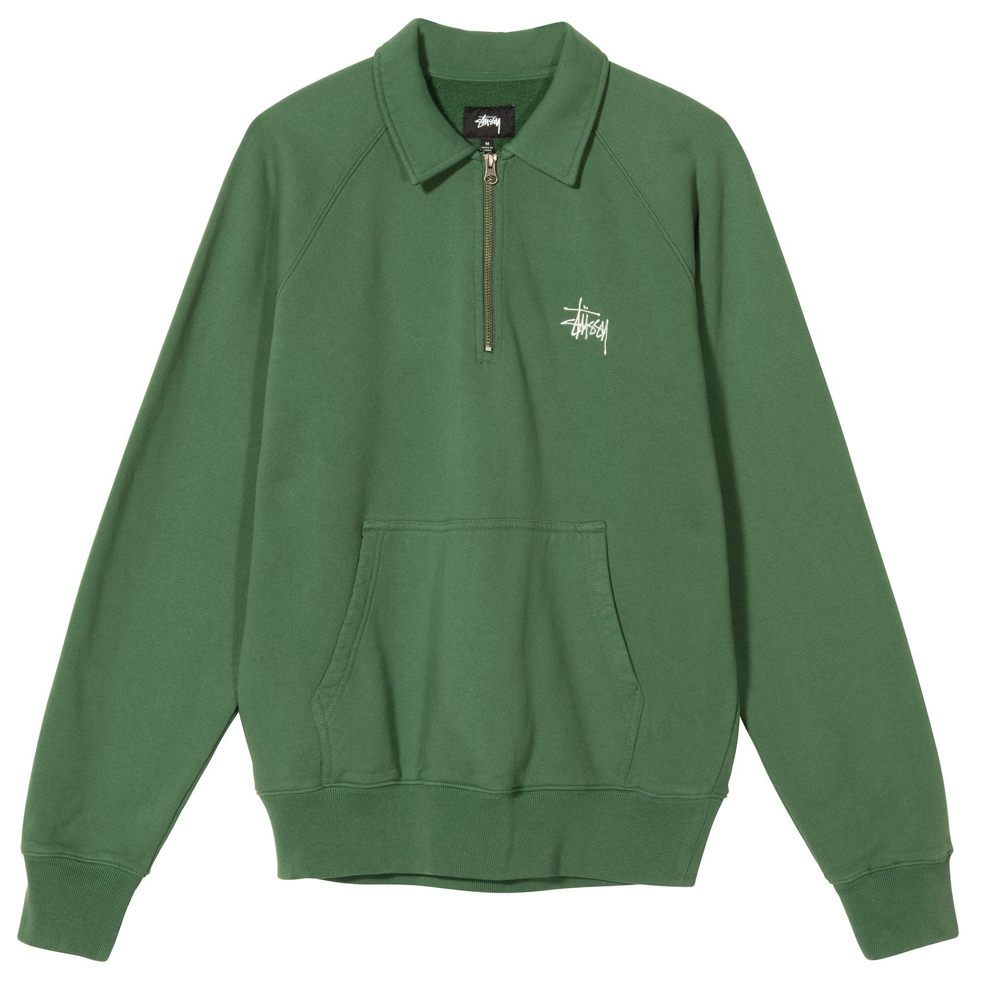 トップス stussy polo fleece Stussy Polo Zip Fleece Green men store - Centrevillestore