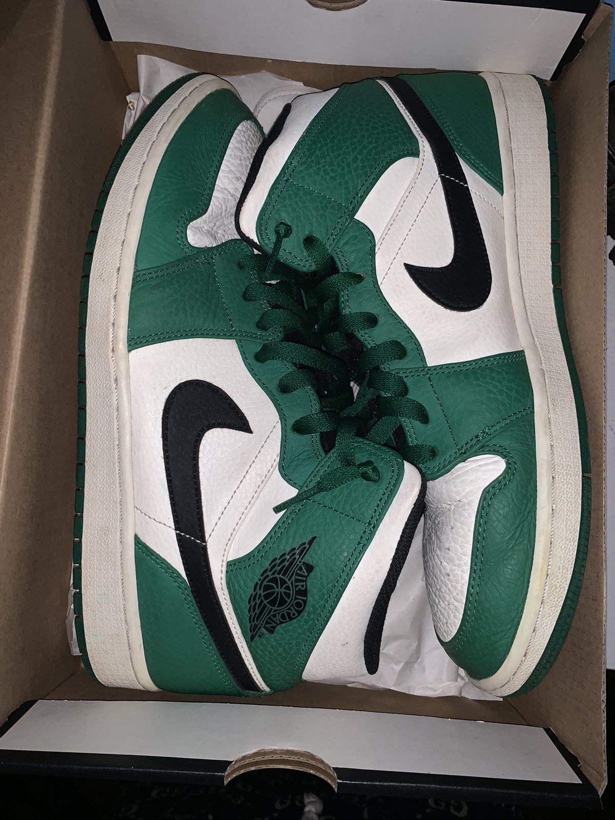Jordan Brand Air Jordan 1 Mid Pine Green Size US 11.5 / EU 44-45 - 6 Thumbnail