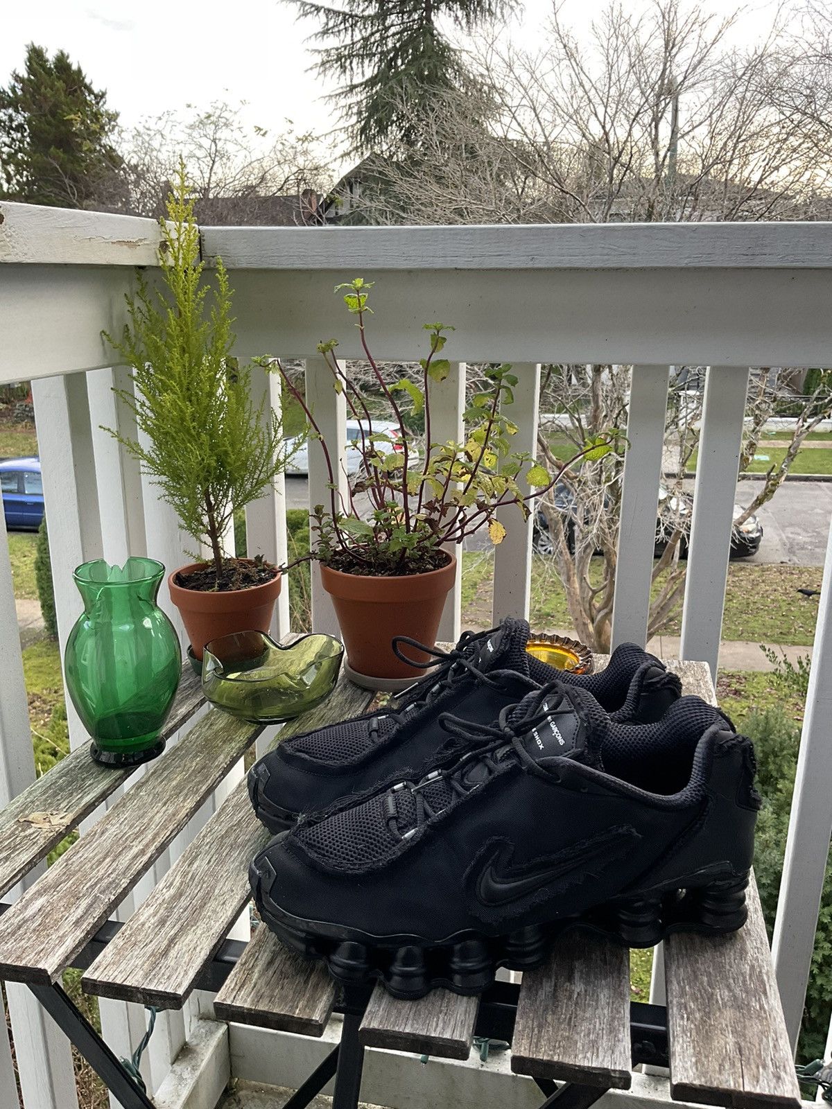 Cdg nike shox black online