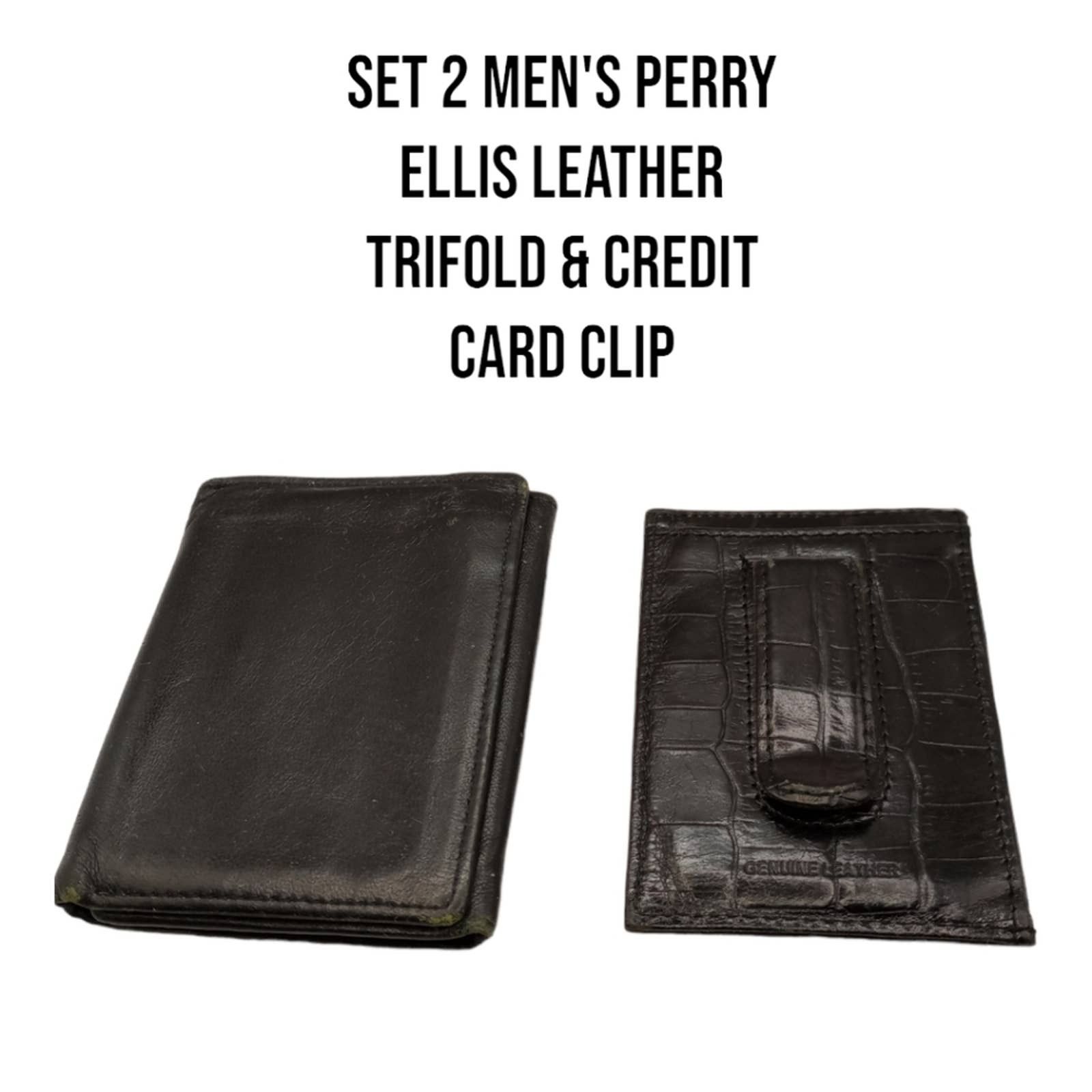 Portafoglio Uomo Perry Ellis Park Avenue – Trifold In Vera Pelle – Nero