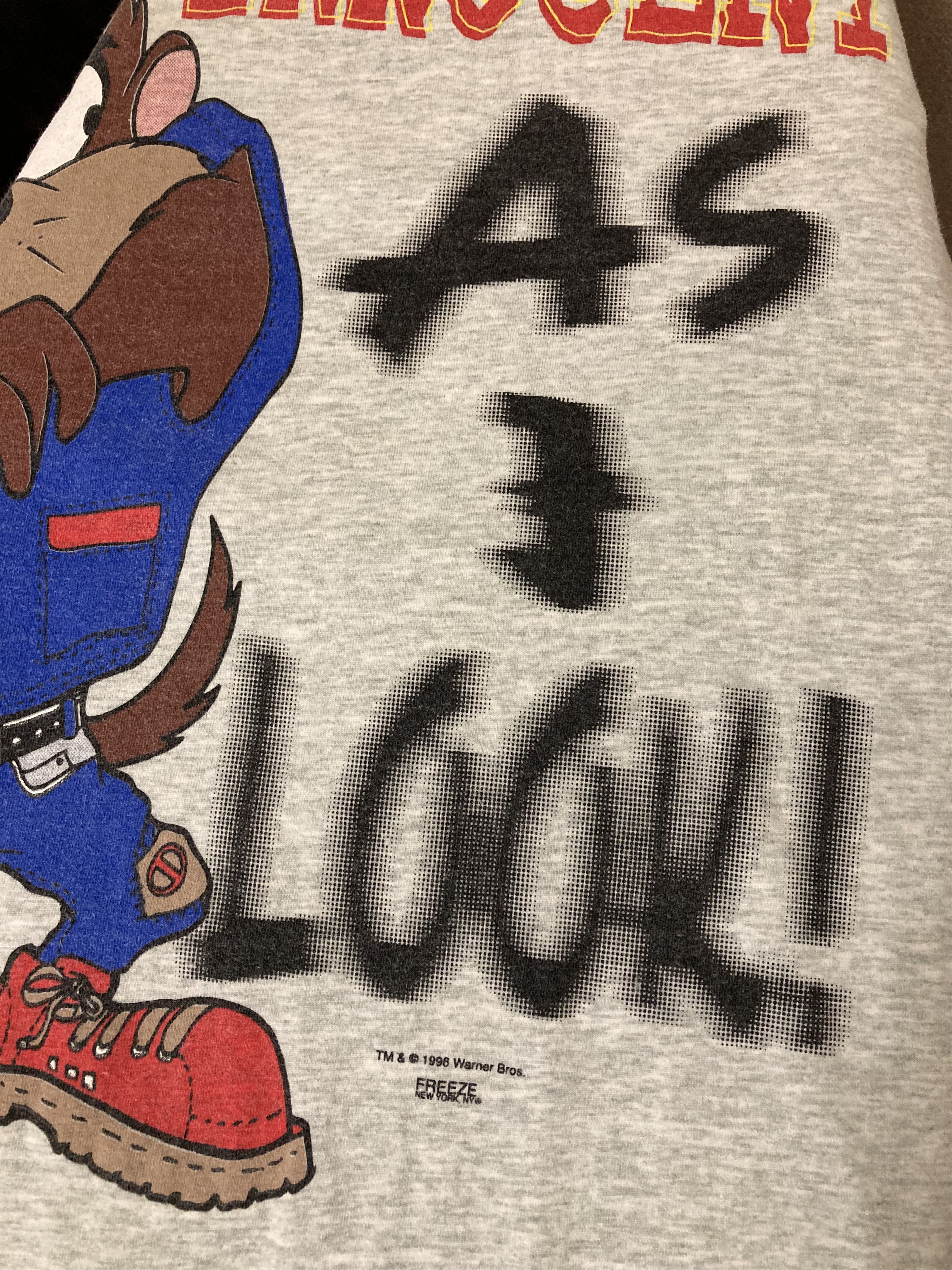 Vintage × Warner Bros Vintage 1995 Taz Tasmanian Devil USA Freeze NY Tee Size US XL / EU 56 / 4 - 8 Thumbnail