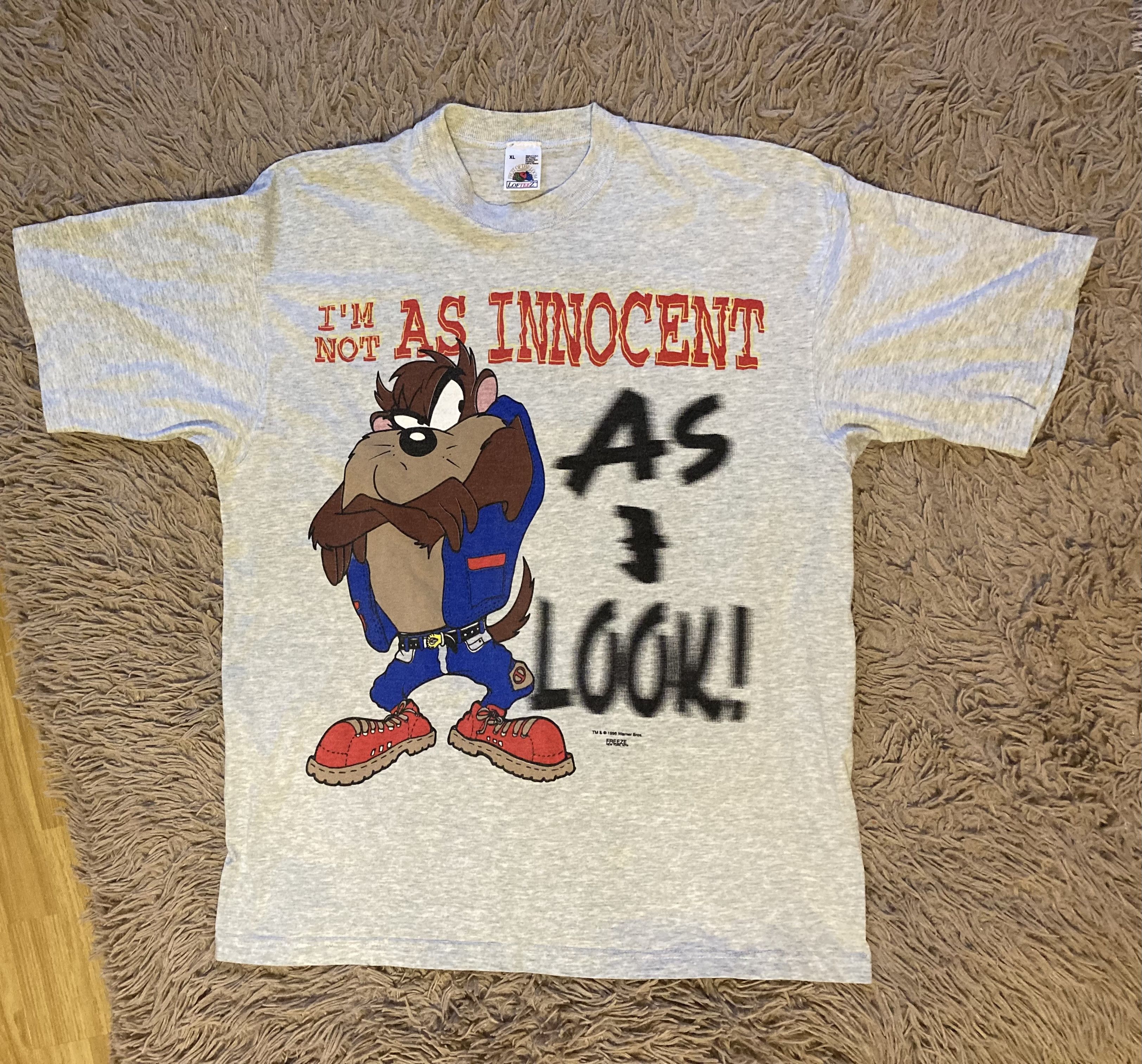 Vintage × Warner Bros Vintage 1995 Taz Tasmanian Devil USA Freeze NY Tee Size US XL / EU 56 / 4 - 2 Thumbnail