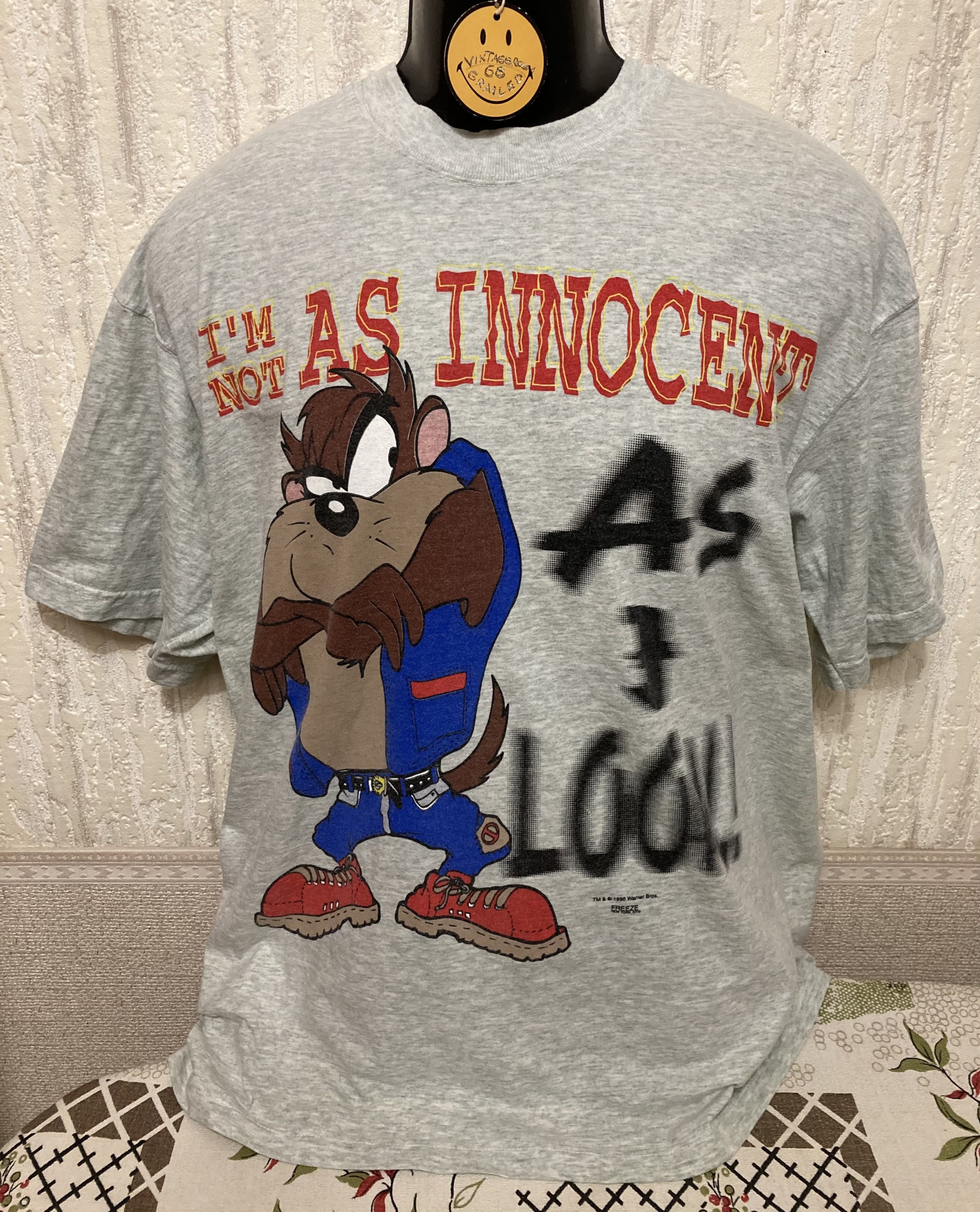 Vintage × Warner Bros Vintage 1995 Taz Tasmanian Devil USA Freeze NY Tee Size US XL / EU 56 / 4 - 1 Thumbnail