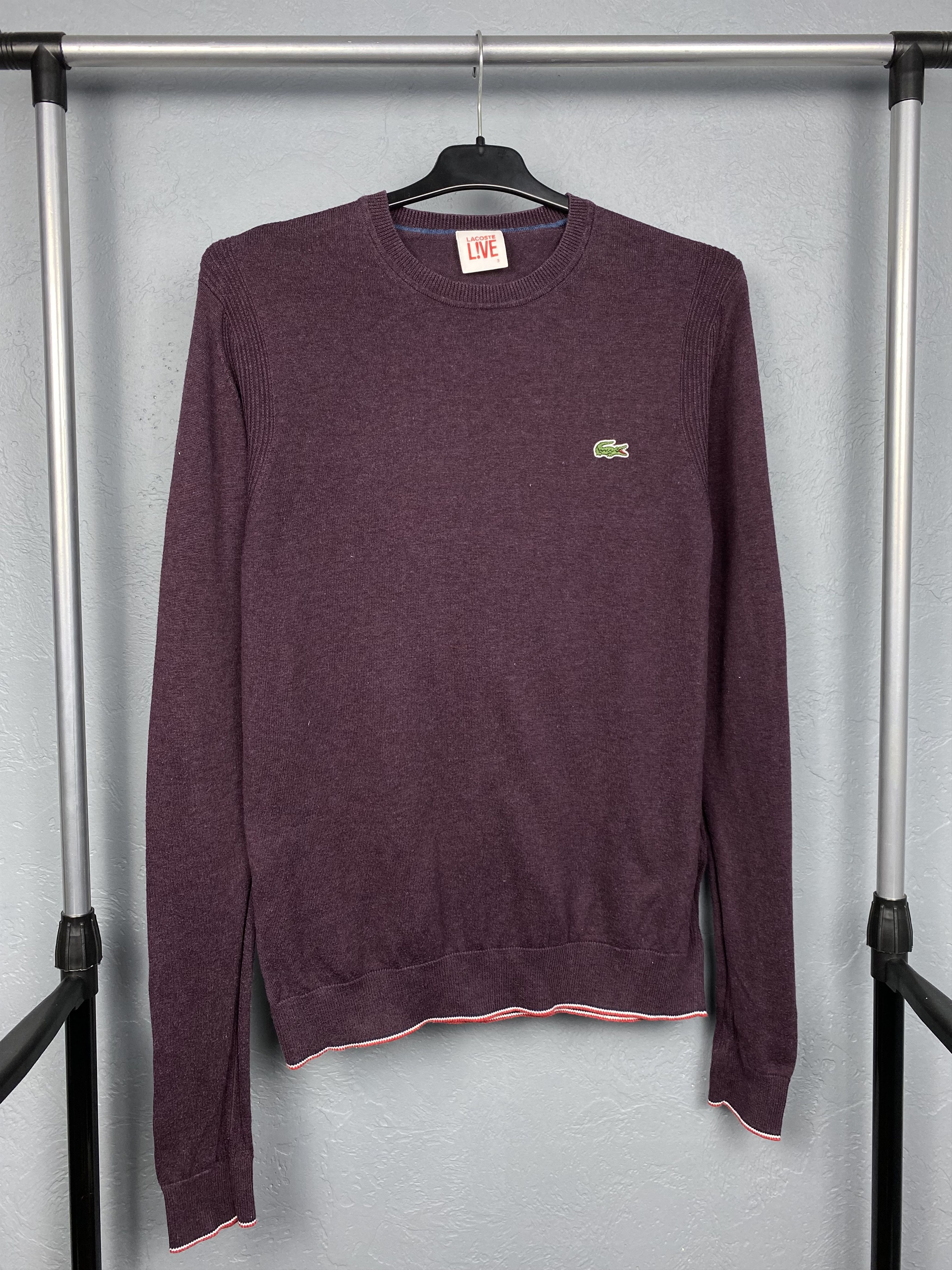 Lacoste × Vintage Lacoste Live Vintage Mens Crew Neck Knit Sweater Size US M / EU 48-50 / 2 - 1 Thumbnail