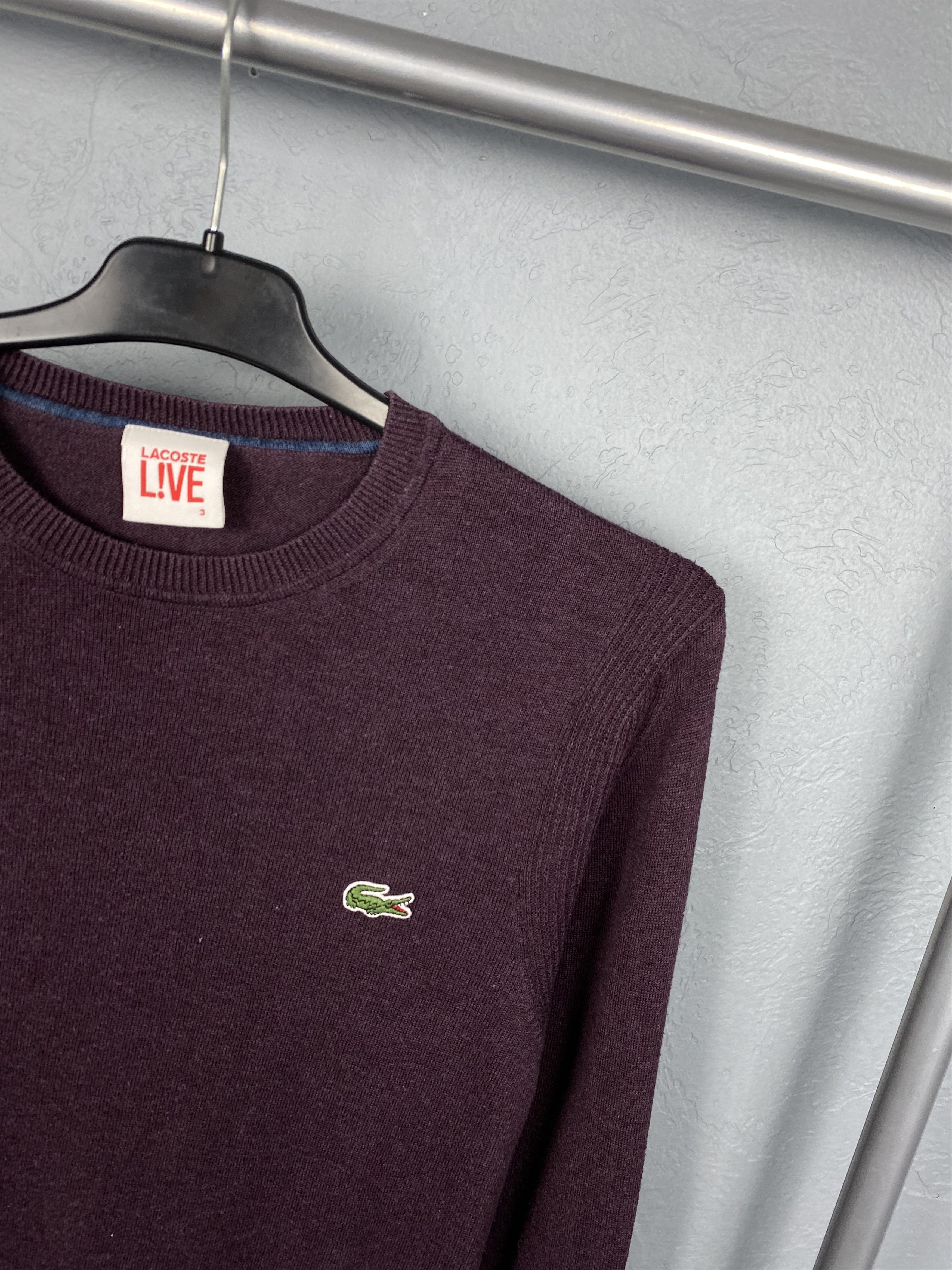 Lacoste × Vintage Lacoste Live Vintage Mens Crew Neck Knit Sweater Size US M / EU 48-50 / 2 - 2 Thumbnail
