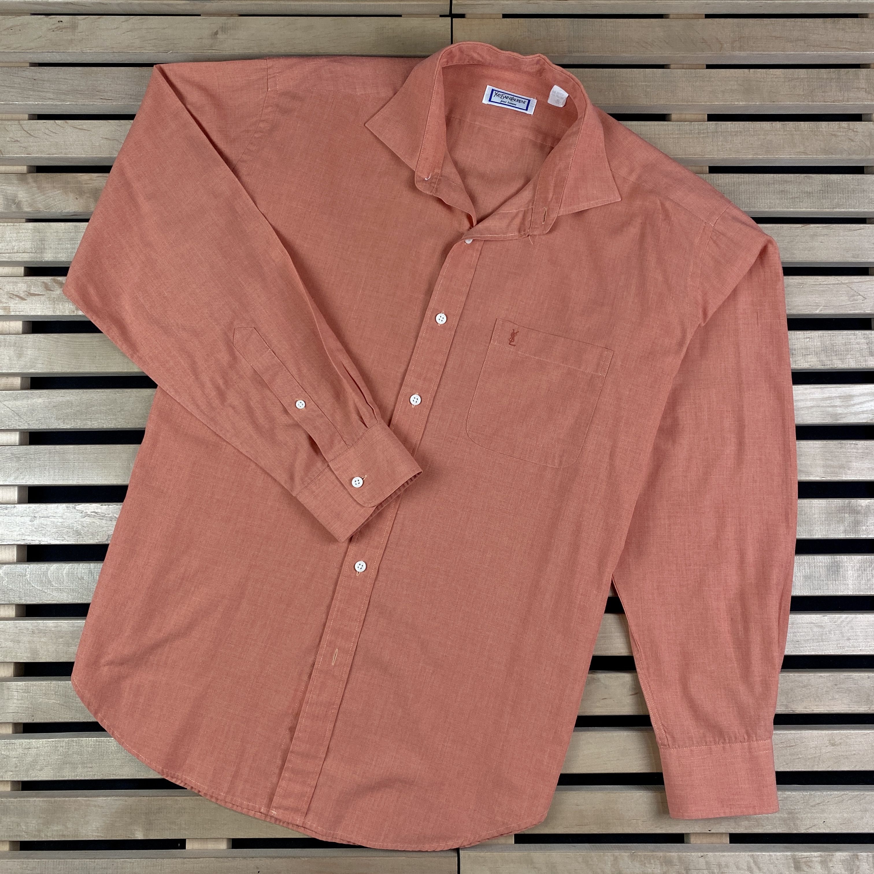 Yves Saint Laurent Mens Shirt Yves Saint Laurent Vintage Size 42/16 Size US L / EU 52-54 / 3 - 1 Thumbnail
