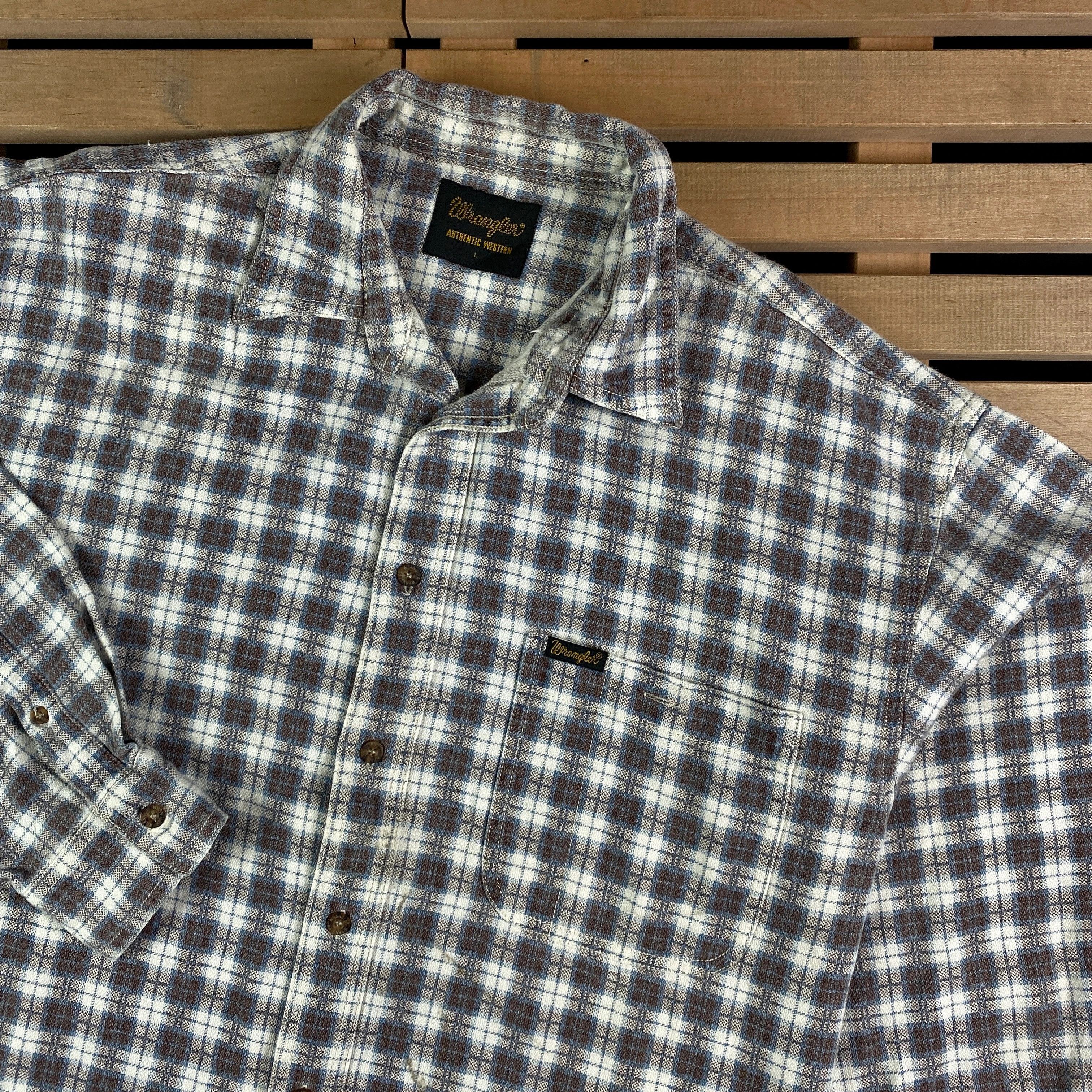 Vintage × Wrangler Mens Shirt Long Sleeve Wrangler Vintage Size L Size US L / EU 52-54 / 3 - 2 Thumbnail