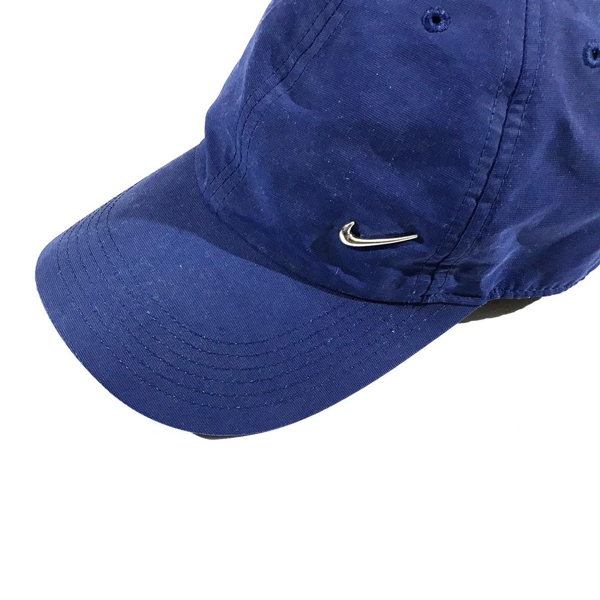 Nike × Vintage Vintage Y2K Nike Blue Cap Metal Swoosh Size ONE SIZE - 2 Thumbnail