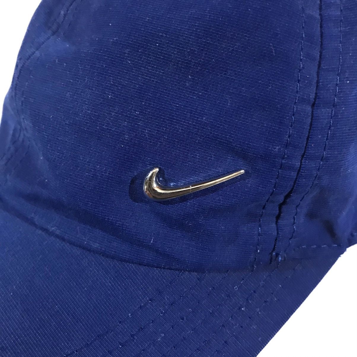 Nike × Vintage Vintage Y2K Nike Blue Cap Metal Swoosh Size ONE SIZE - 3 Thumbnail