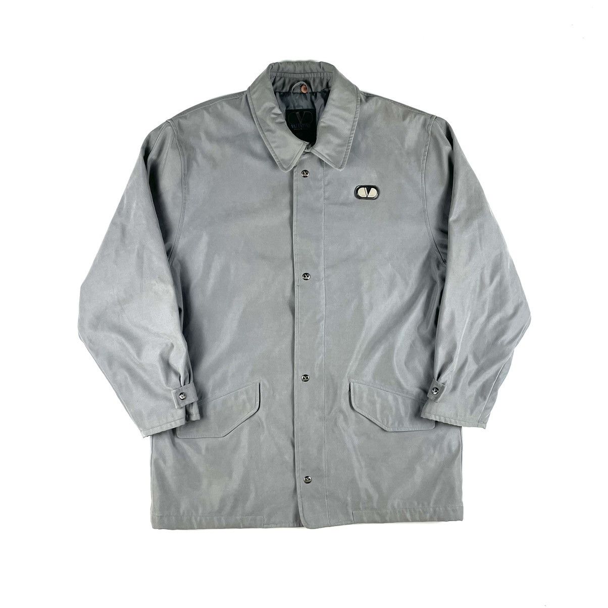 Japanese Brand Vintage Valentino Gray Jacket Made in Italy Size: L-XL Size US L / EU 52-54 / 3 - 1 Thumbnail