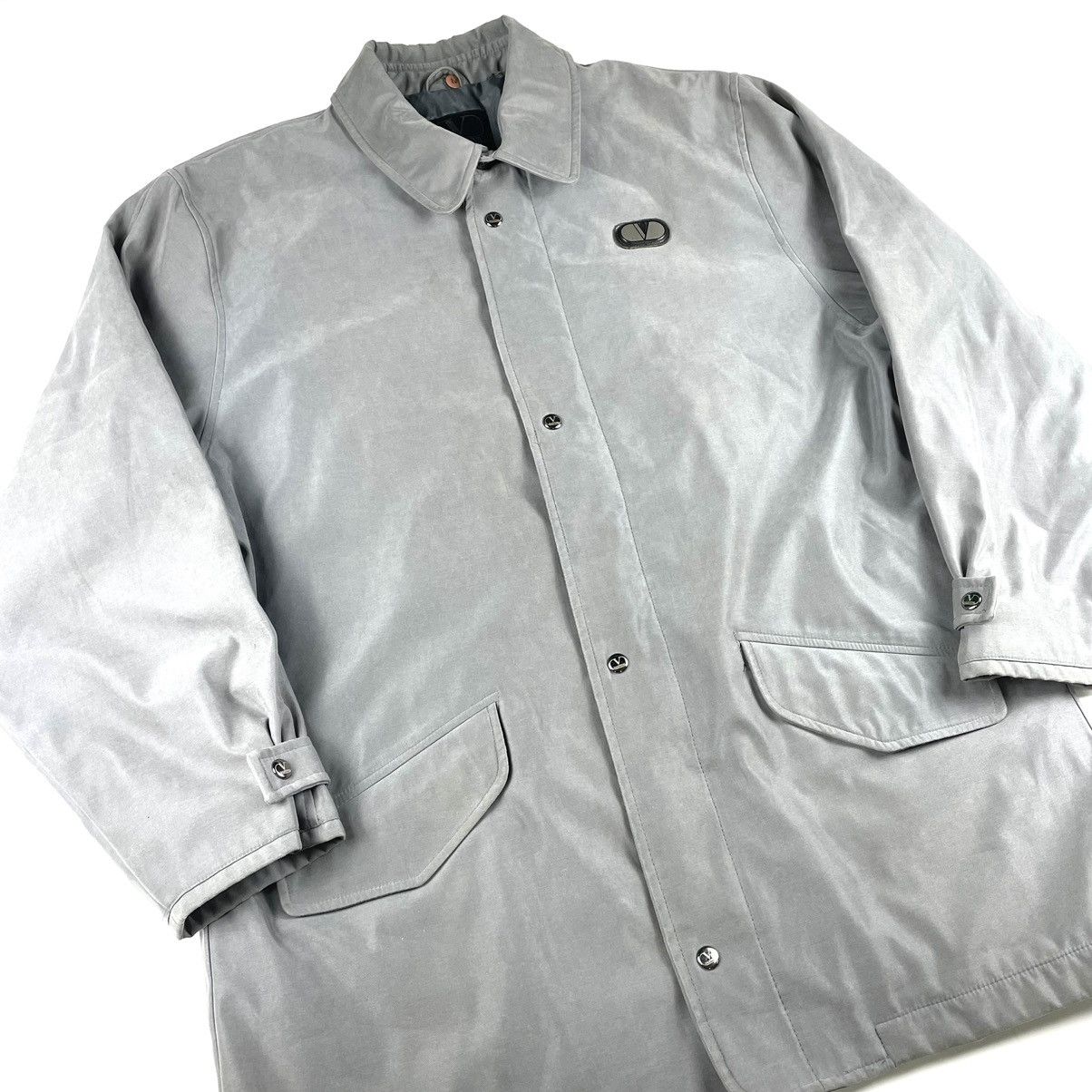Japanese Brand Vintage Valentino Gray Jacket Made in Italy Size: L-XL Size US L / EU 52-54 / 3 - 2 Thumbnail