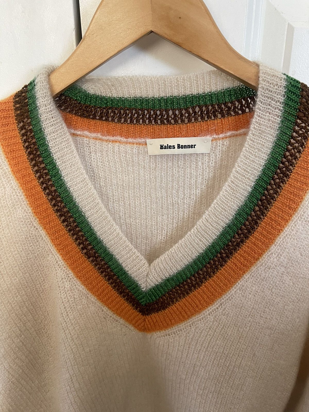 Wales Bonner Wales Bonner Off-White Mohair Saint Sweater Size US L / EU 52-54 / 3 - 4 Thumbnail