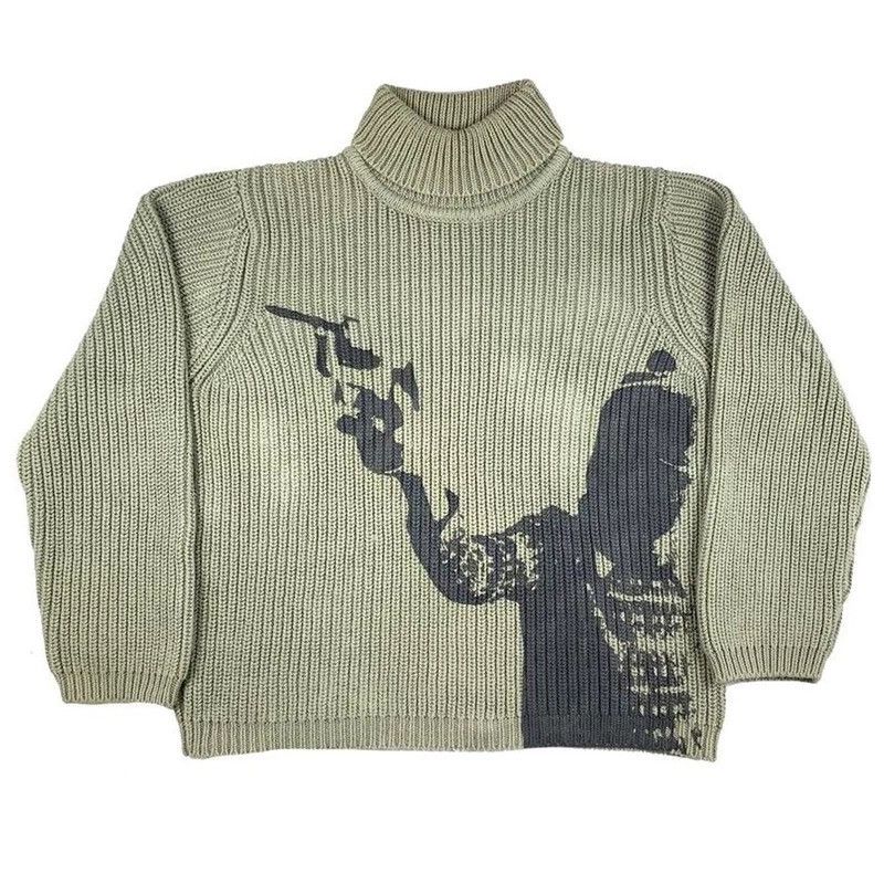 Japanese Brand stylish Japanese sweater With Man With Piatol Size US M / EU 48-50 / 2 - 1 Thumbnail