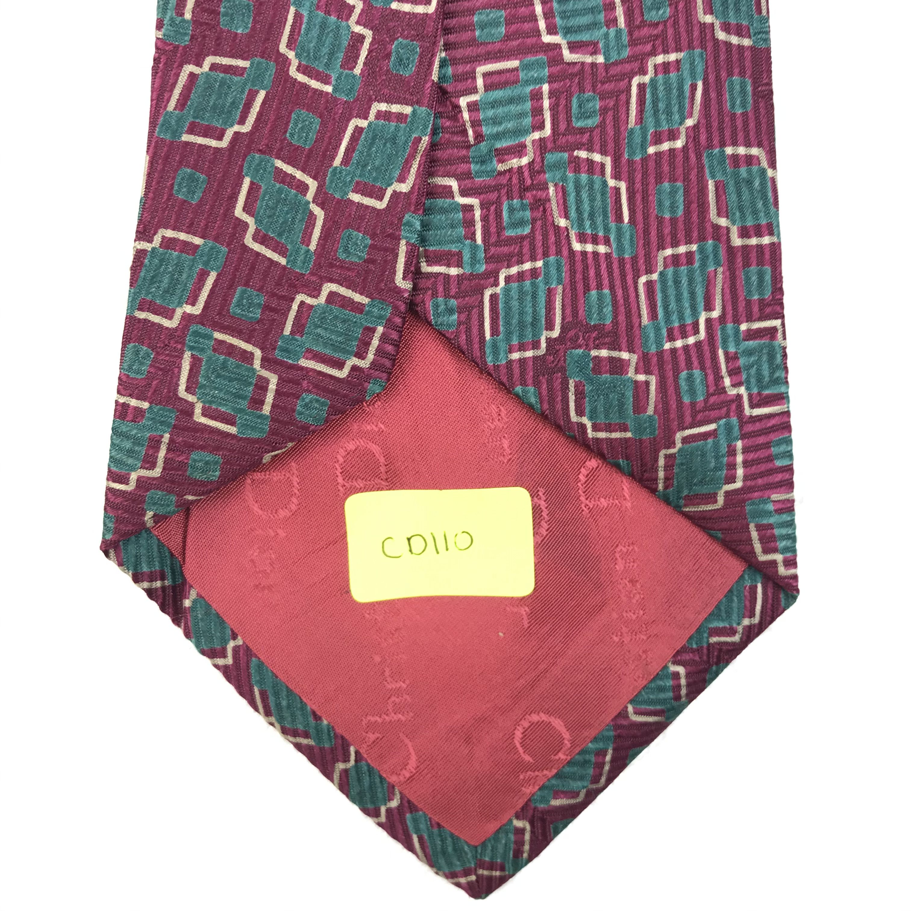 Designer × Vintage CD110 Vintage Christian Dior Pure Silk Necktie Full Monogram Size ONE SIZE - 13 Thumbnail