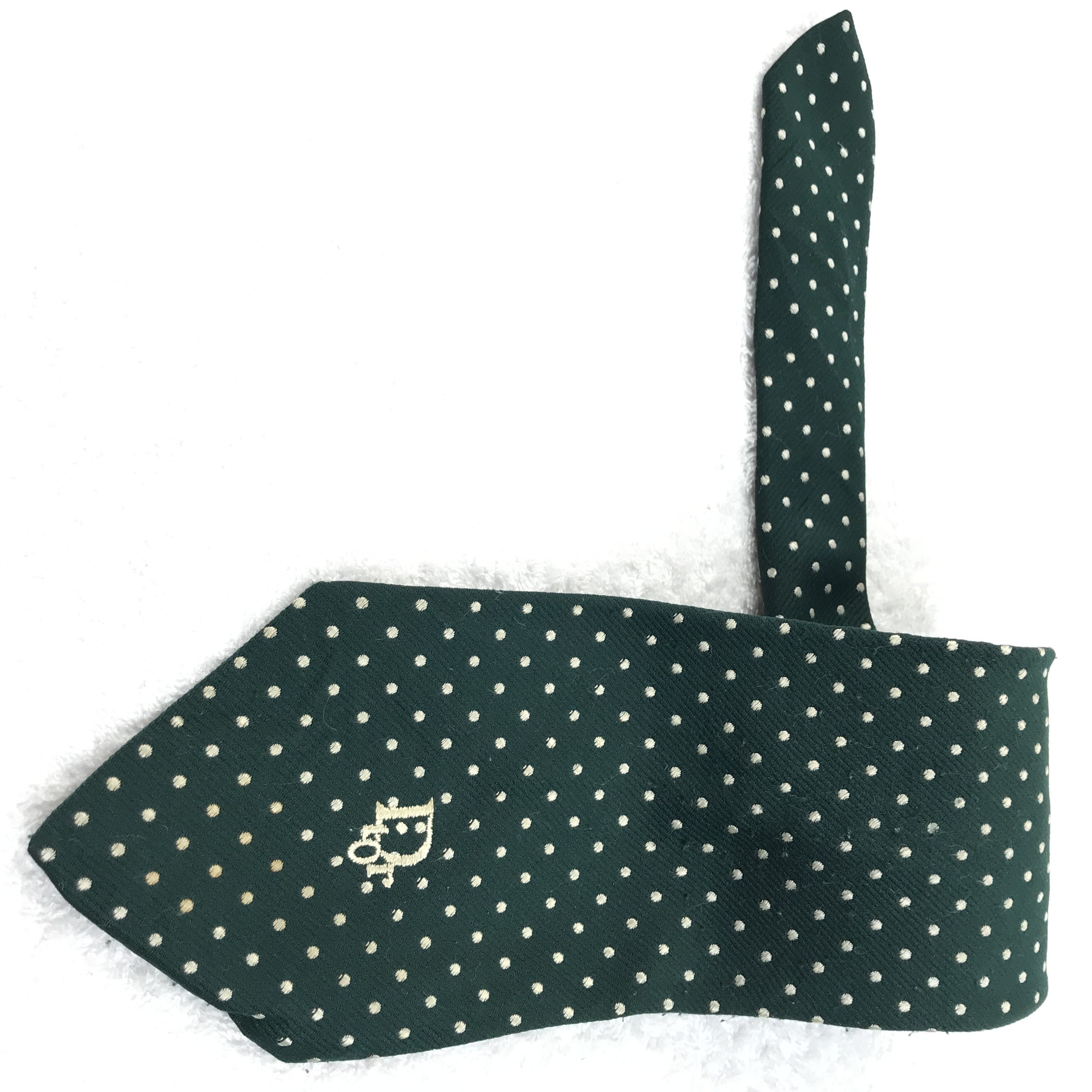 CD112 Vintage Christian Dior Pure Silk Necktie Full Monogram