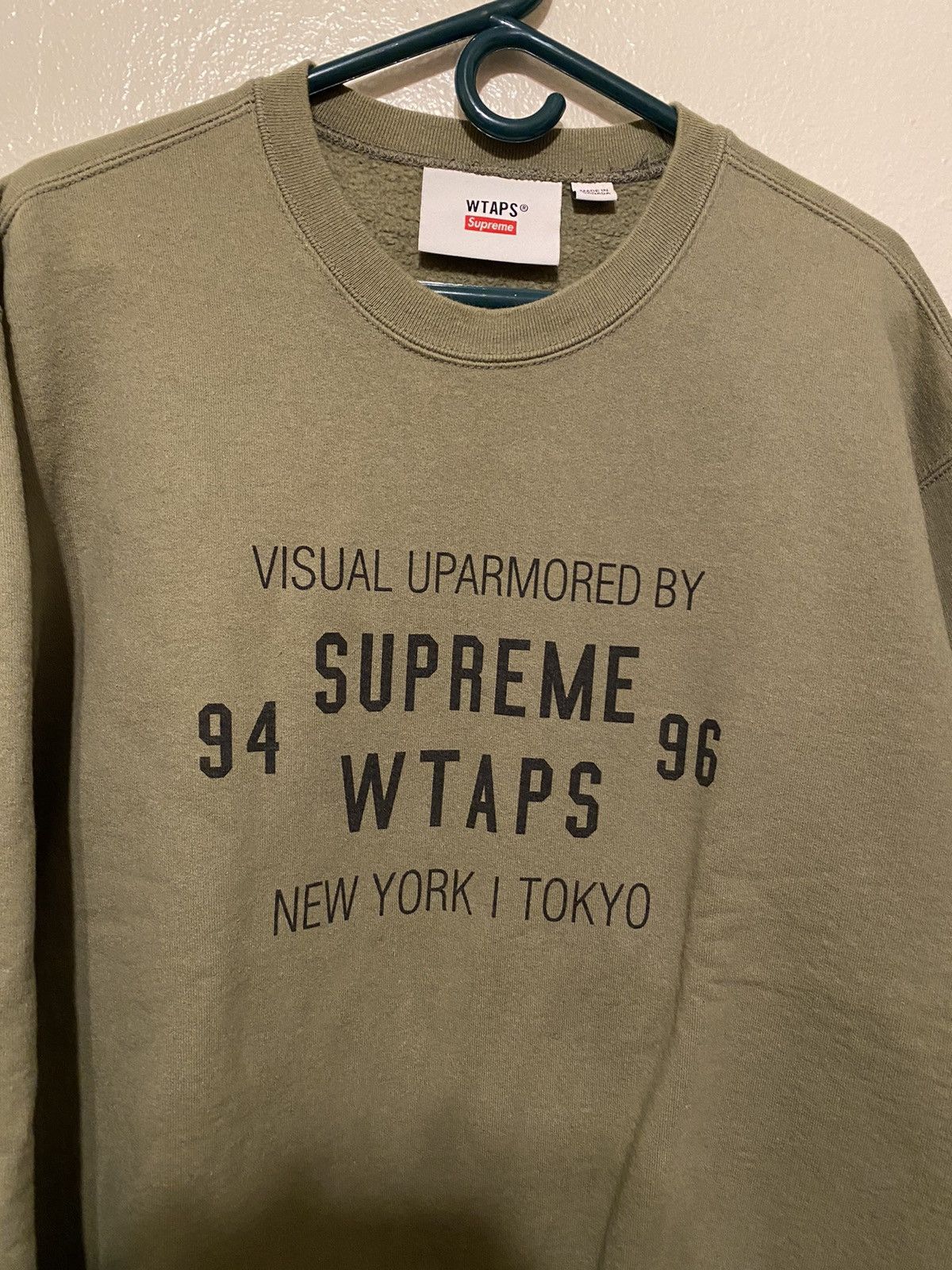 Supreme × Wtaps Supreme WTAPS crewneck olive (Size M) | Grailed 