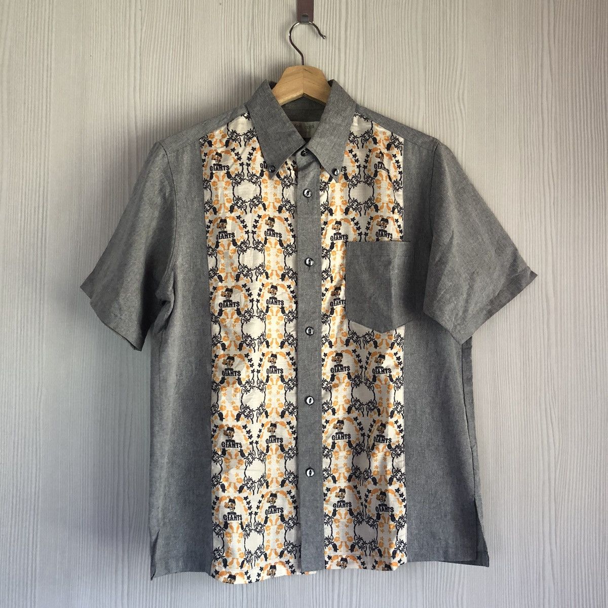 giants hawaii shirt vintage pineapple chambray