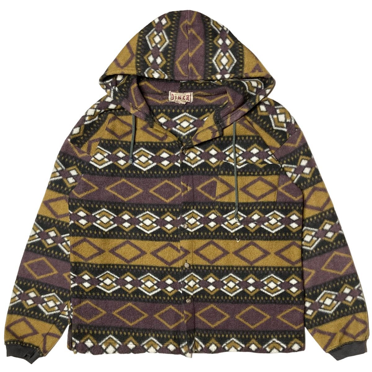 Vintage Vintage Diner brand Aztec style fleece hoodie Size US M / EU 48-50 / 2 - 1 Thumbnail