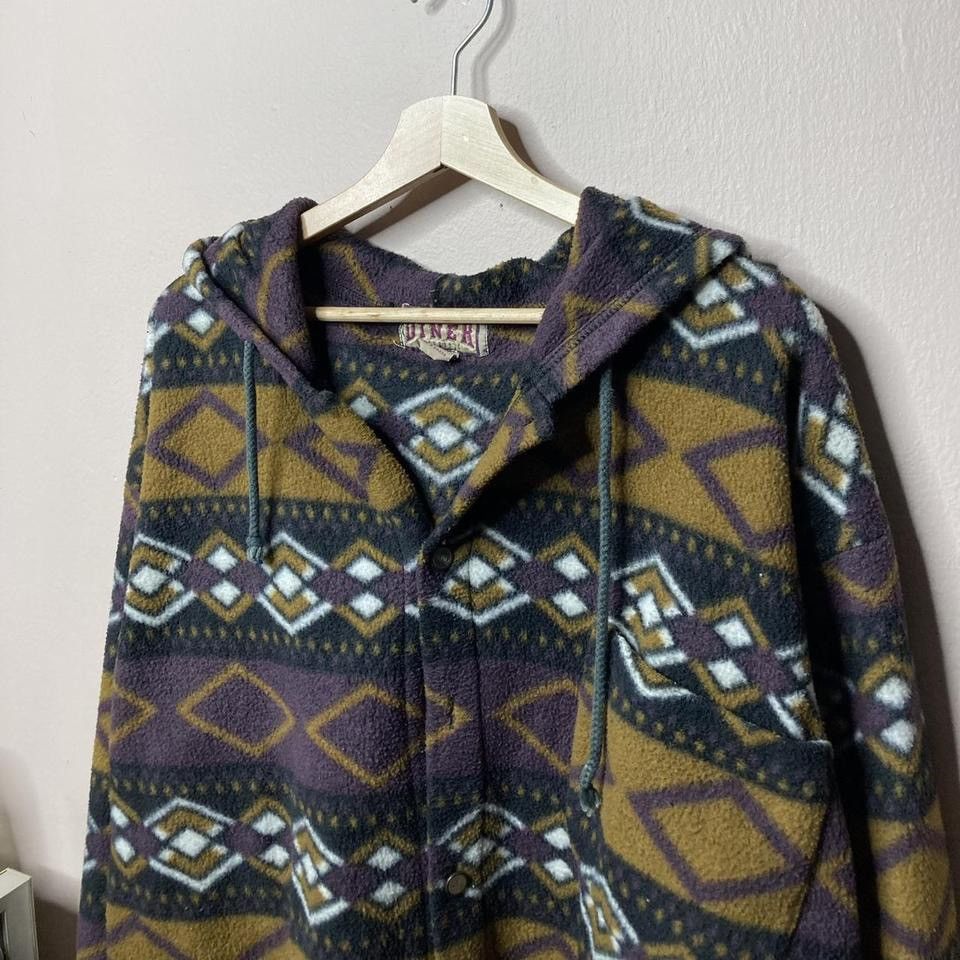 Vintage Vintage Diner brand Aztec style fleece hoodie Size US M / EU 48-50 / 2 - 3 Thumbnail