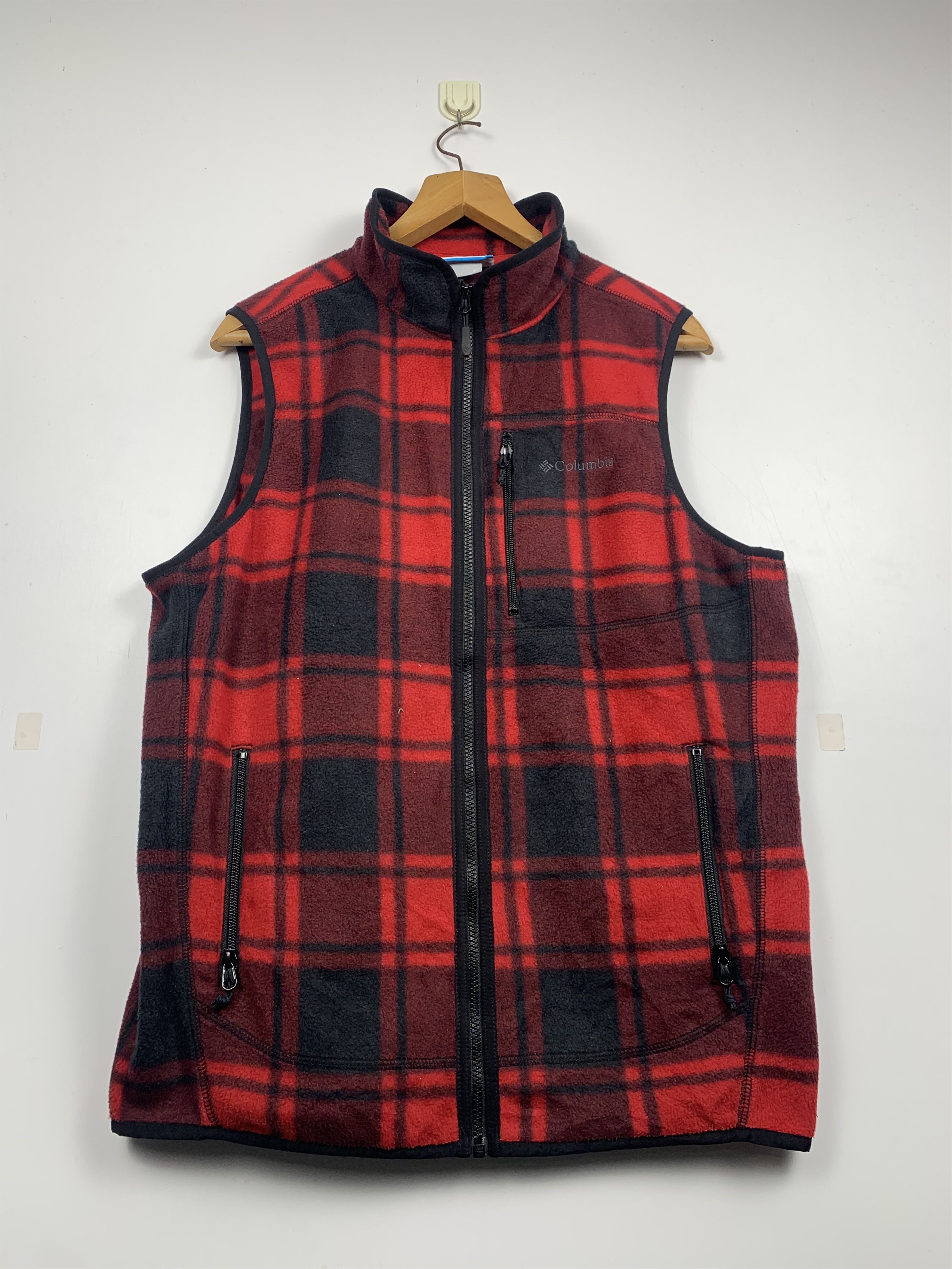 Vintage Vintage Columbia Shadow Plaid Red Vest Jacket Grailed