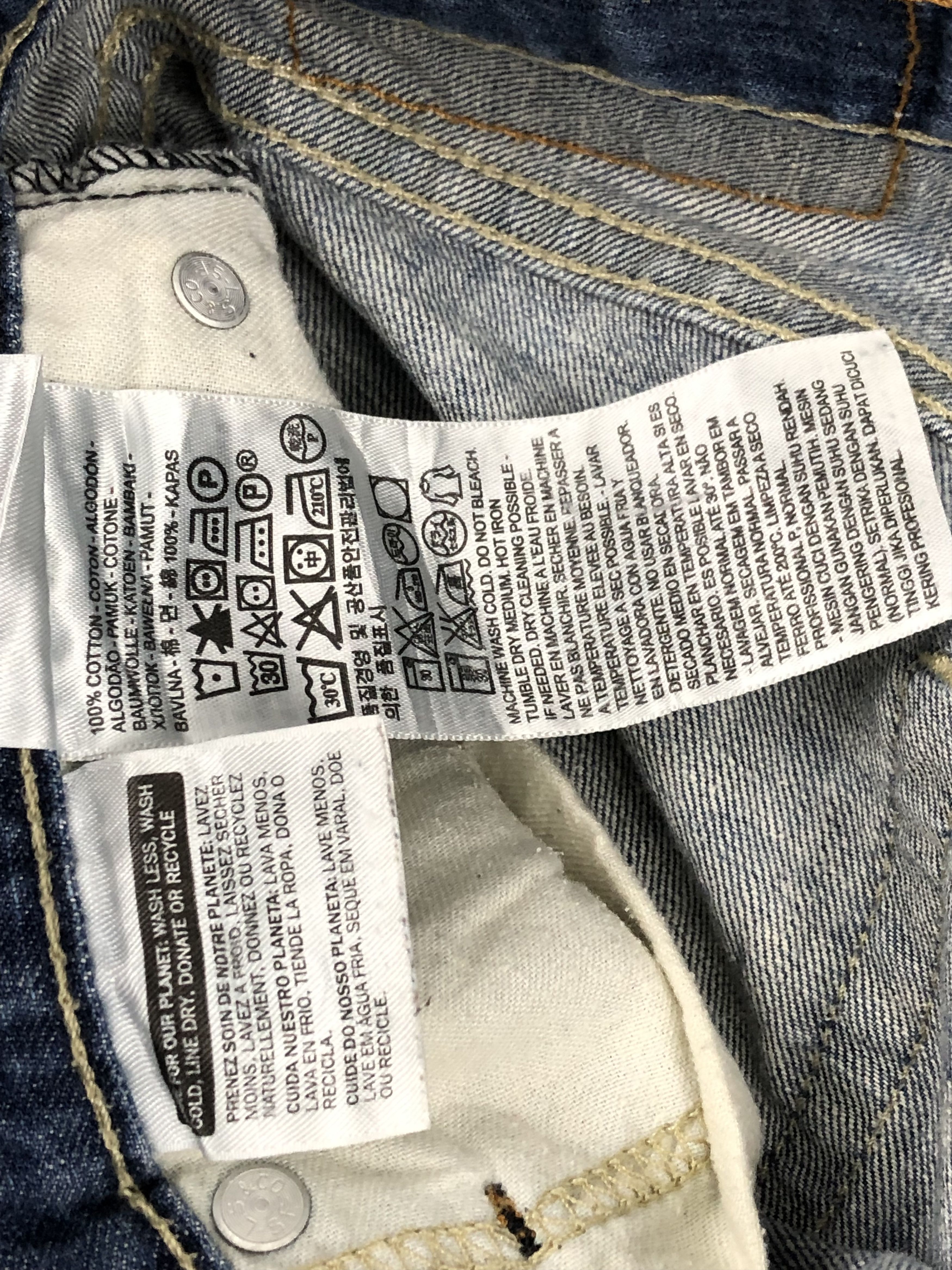 Levi's Vintage Levis 514 Faded Blue Denim DP1674 Size US 33 - 7 Thumbnail