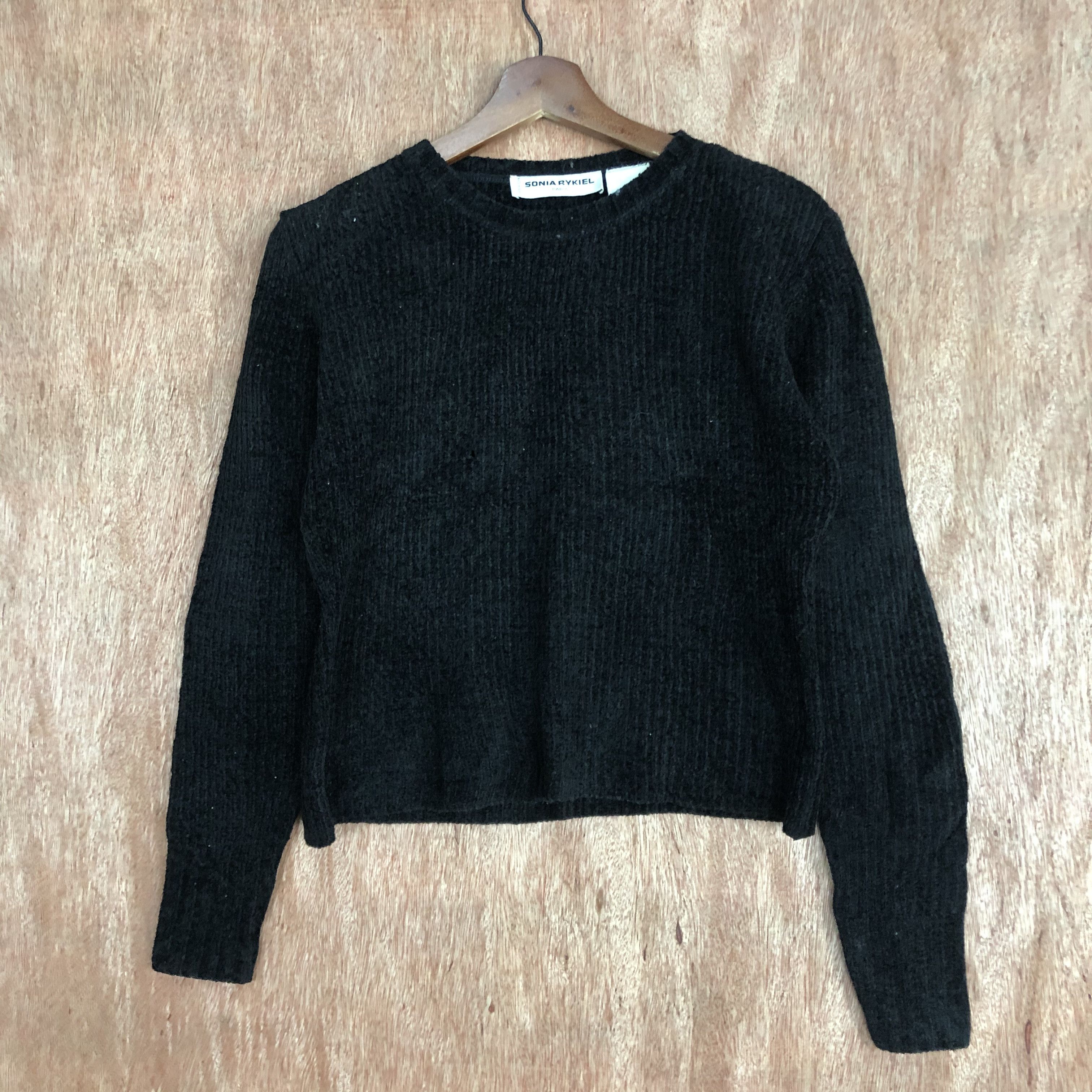 Sonia Rykiel DL Sonia Rykiel Paris Black crop top Knitwear #c466 Size M / US 6-8 / IT 42-44 - 3 Thumbnail